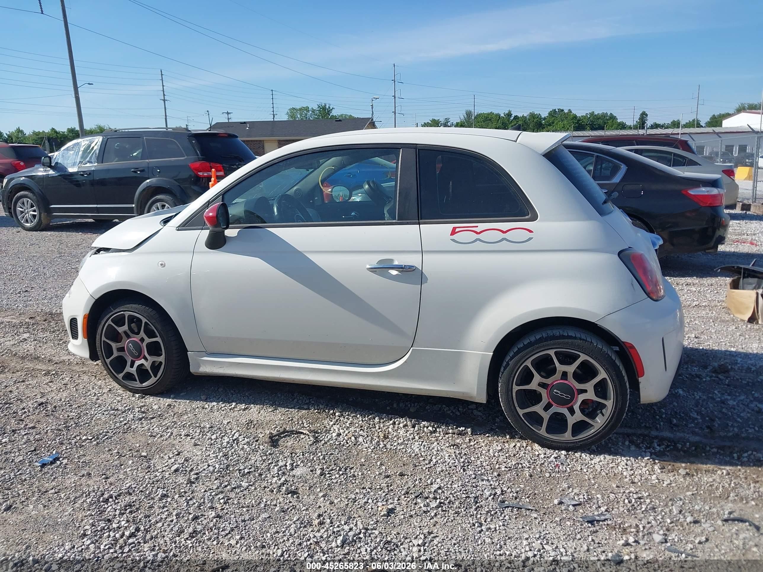 2015 Fiat 500 Turbo White vin: 3C3CFFHH0FT690129