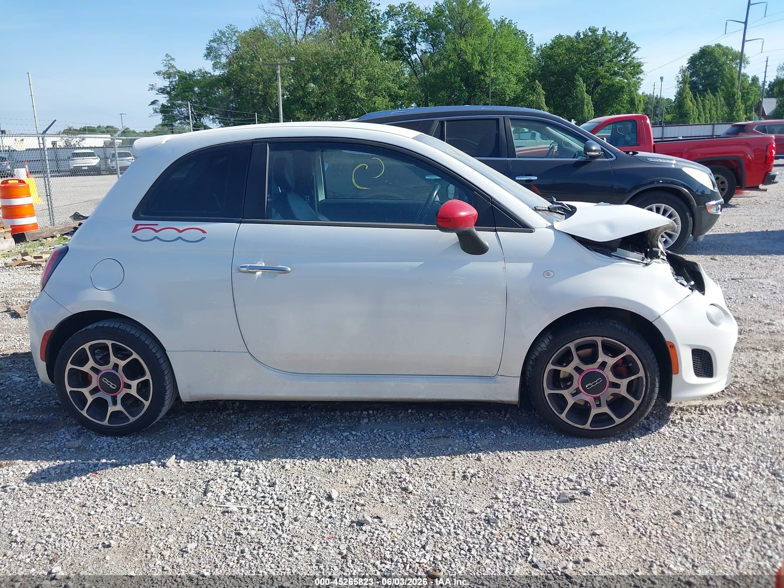 2015 Fiat 500 Turbo White vin: 3C3CFFHH0FT690129