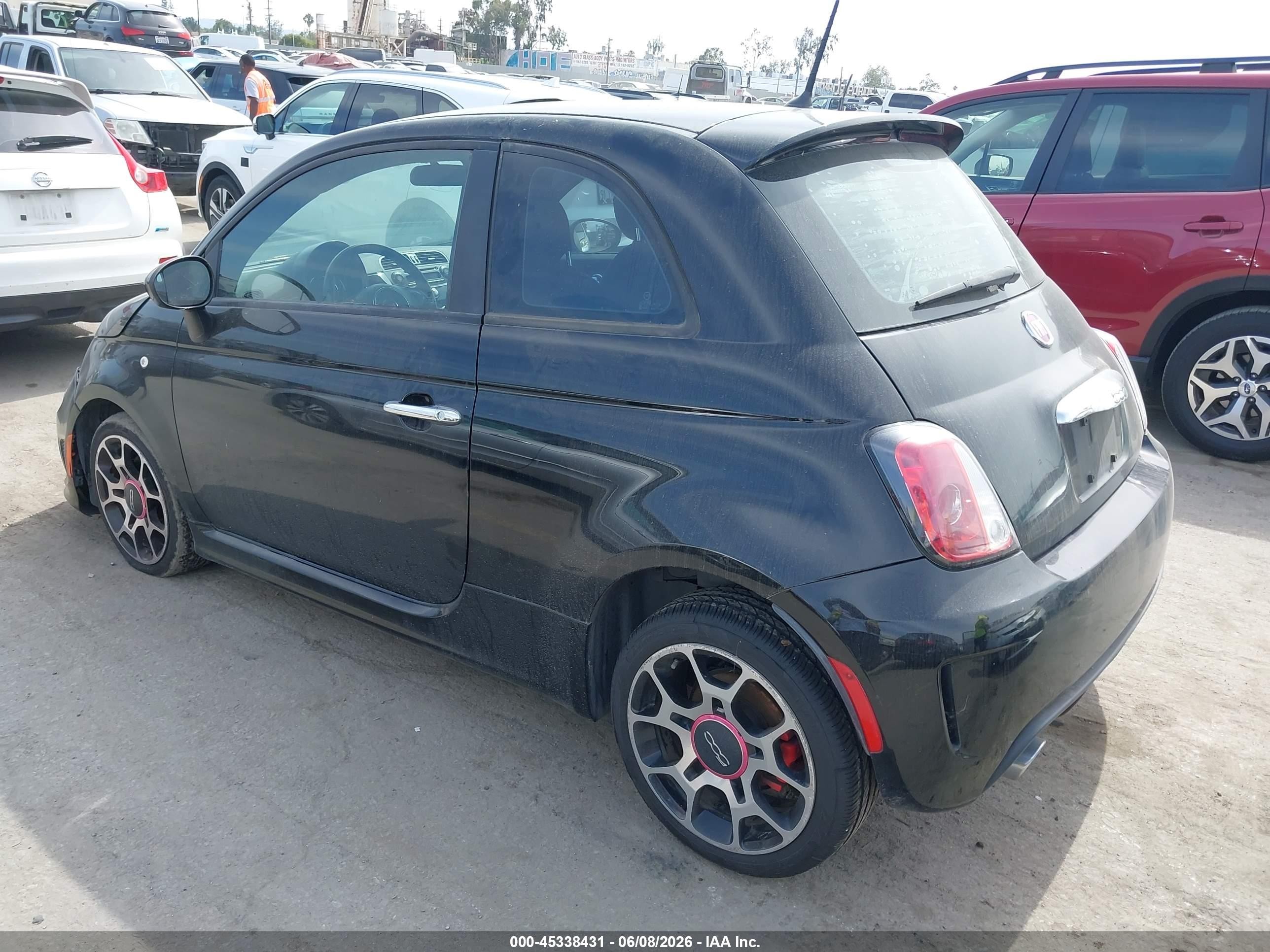 2015 Fiat 500 Turbo Black vin: 3C3CFFHH1FT689927