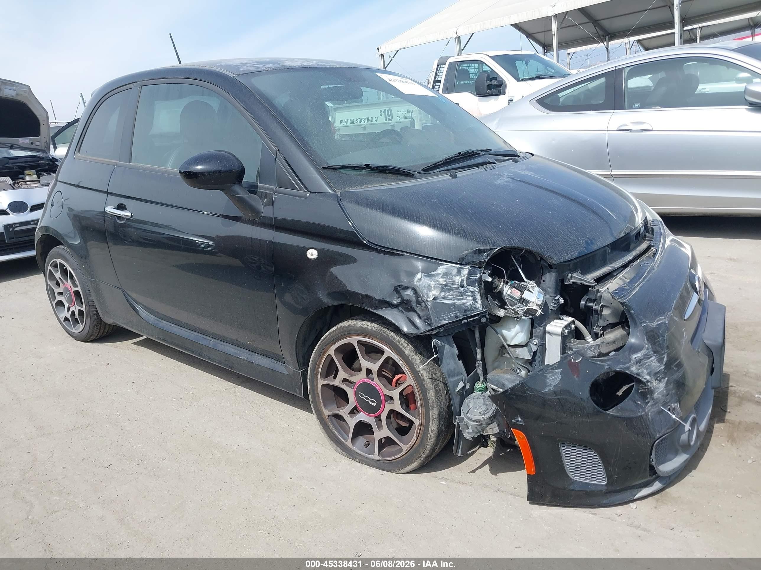 2015 Fiat 500 Turbo Black vin: 3C3CFFHH1FT689927