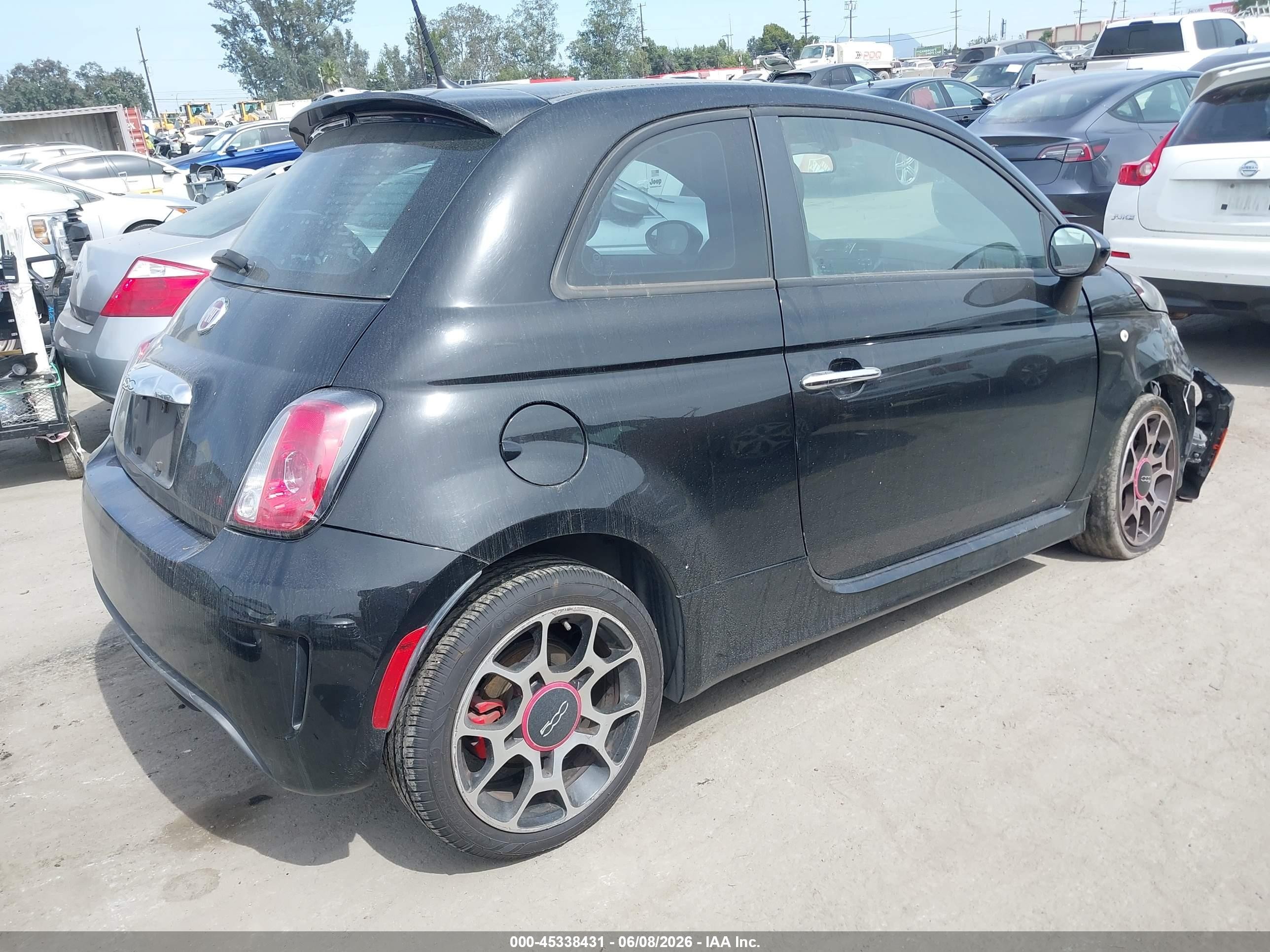2015 Fiat 500 Turbo Black vin: 3C3CFFHH1FT689927