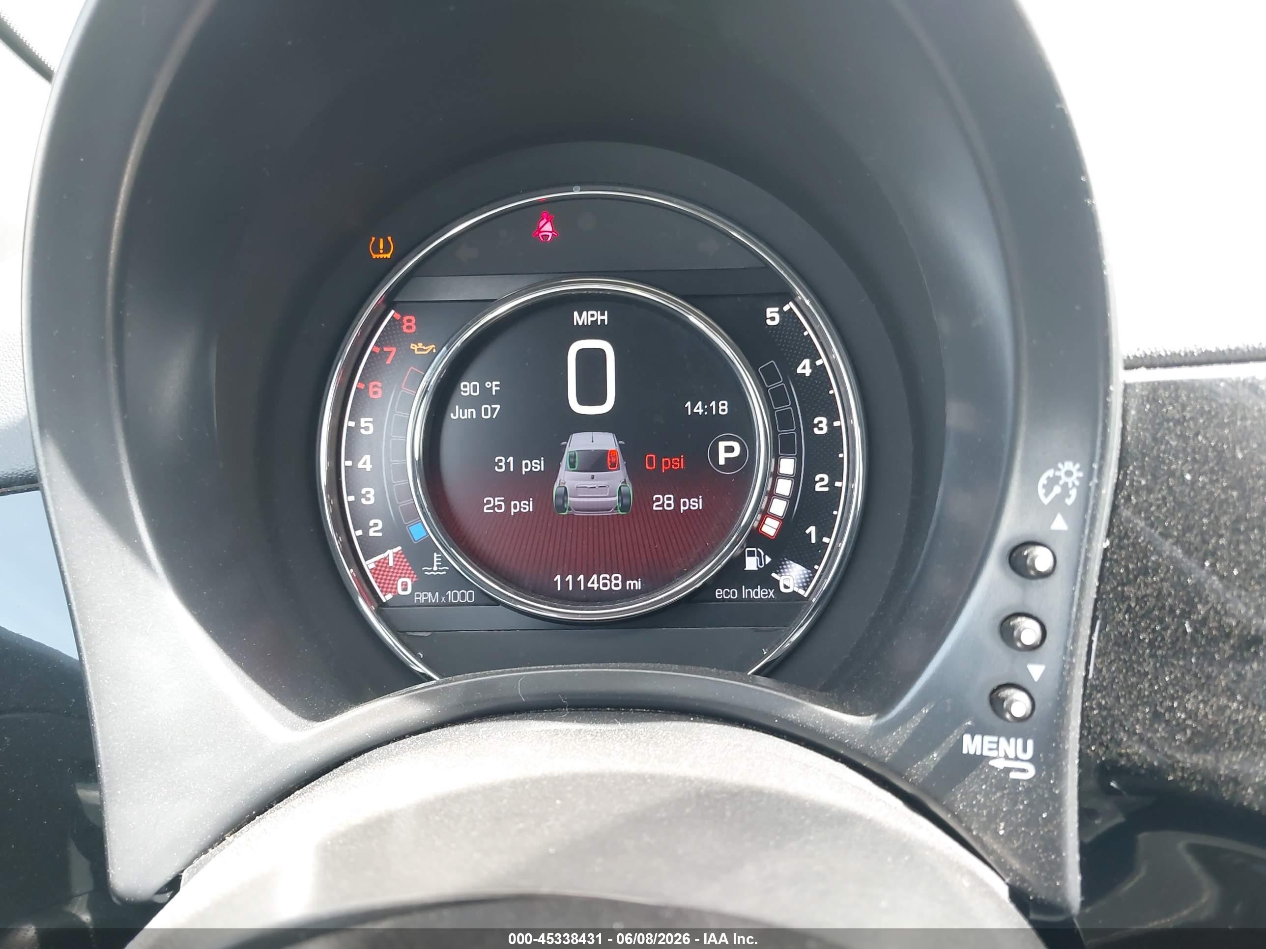 2015 Fiat 500 Turbo Black vin: 3C3CFFHH1FT689927