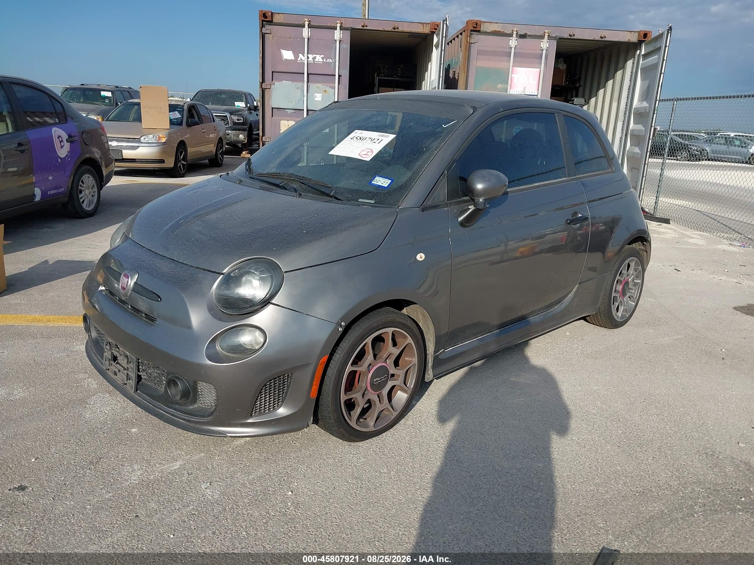 2013 Fiat 500 Turbo Gray vin: 3C3CFFHH9DT613532