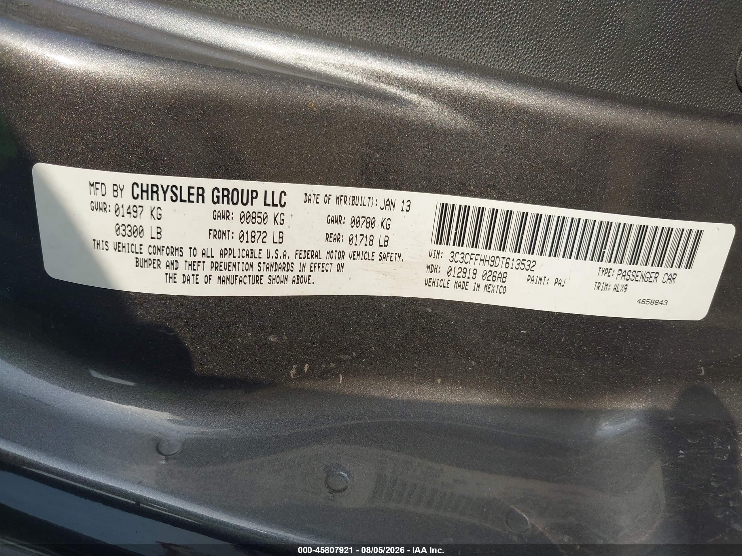 2013 Fiat 500 Turbo Gray vin: 3C3CFFHH9DT613532