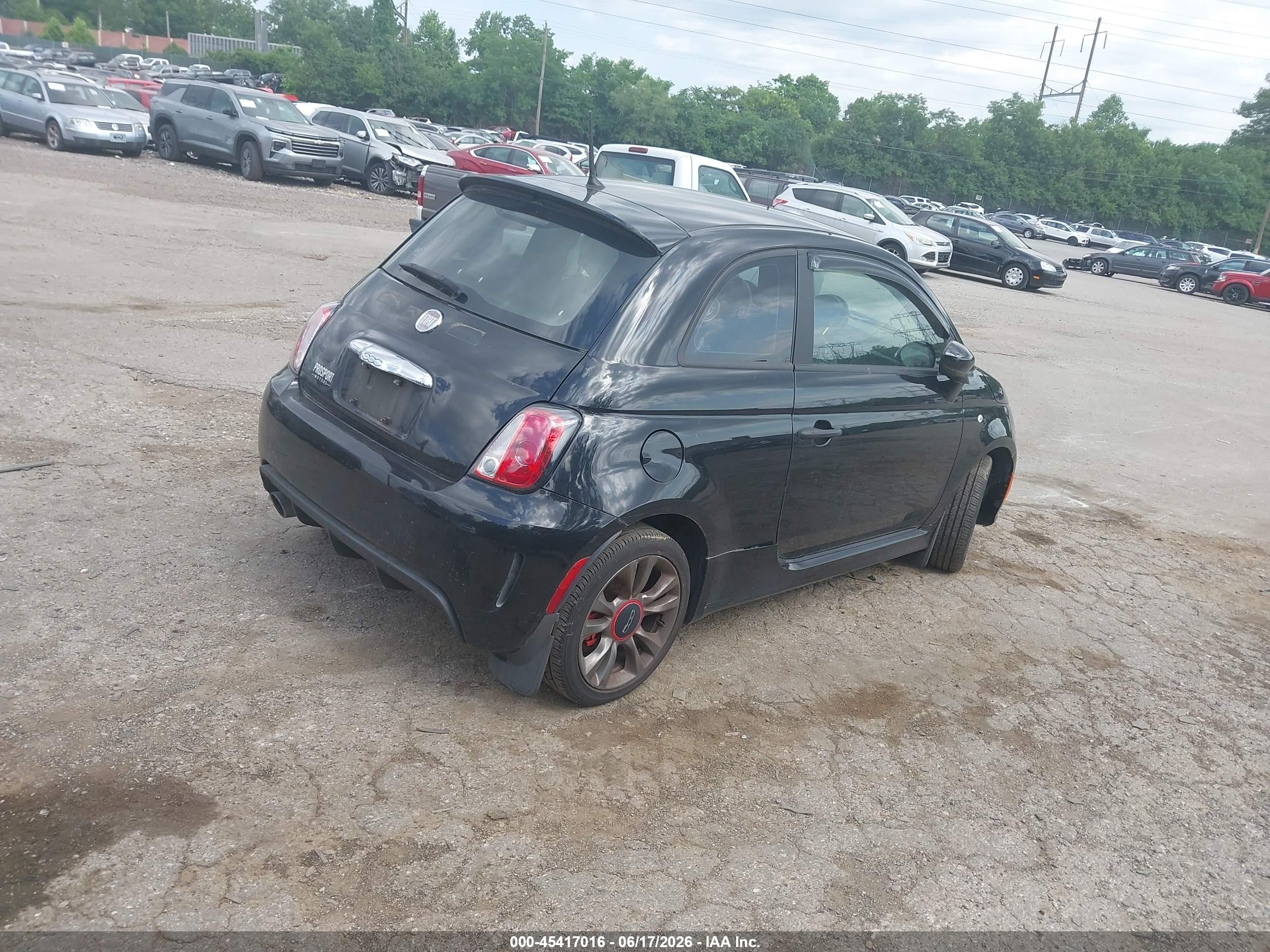 2015 Fiat 500 Turbo Black vin: 3C3CFFHHXFT534700