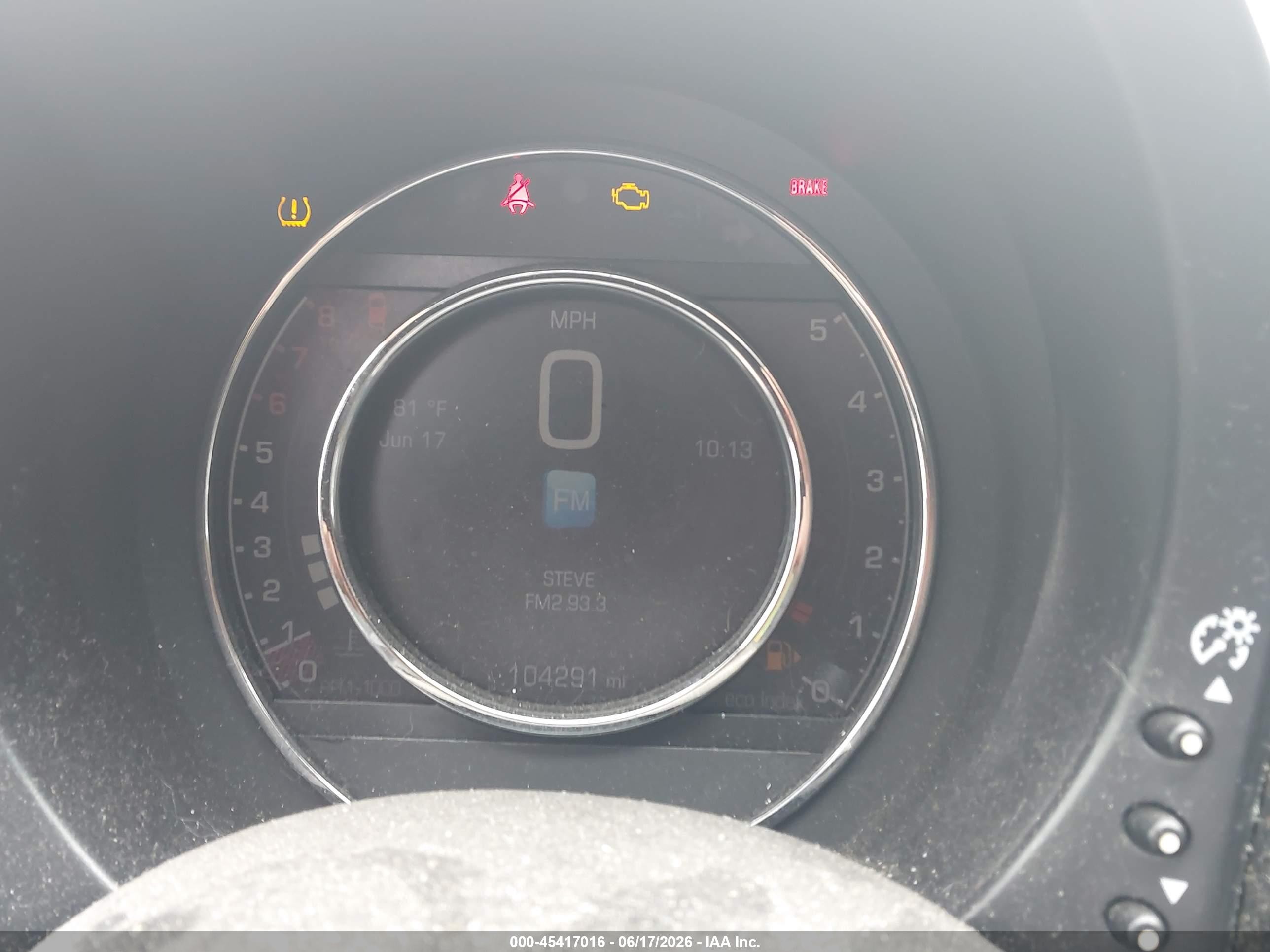 2015 Fiat 500 Turbo Black vin: 3C3CFFHHXFT534700