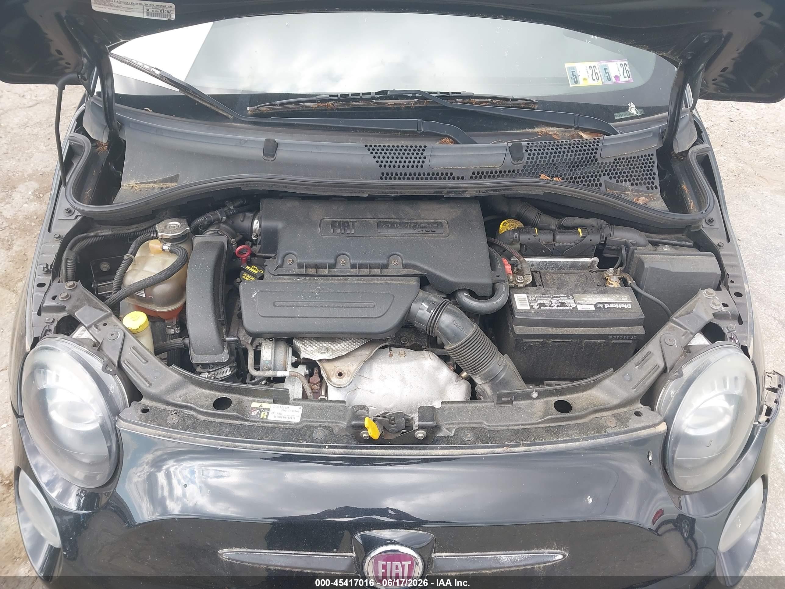 2015 Fiat 500 Turbo Black vin: 3C3CFFHHXFT534700