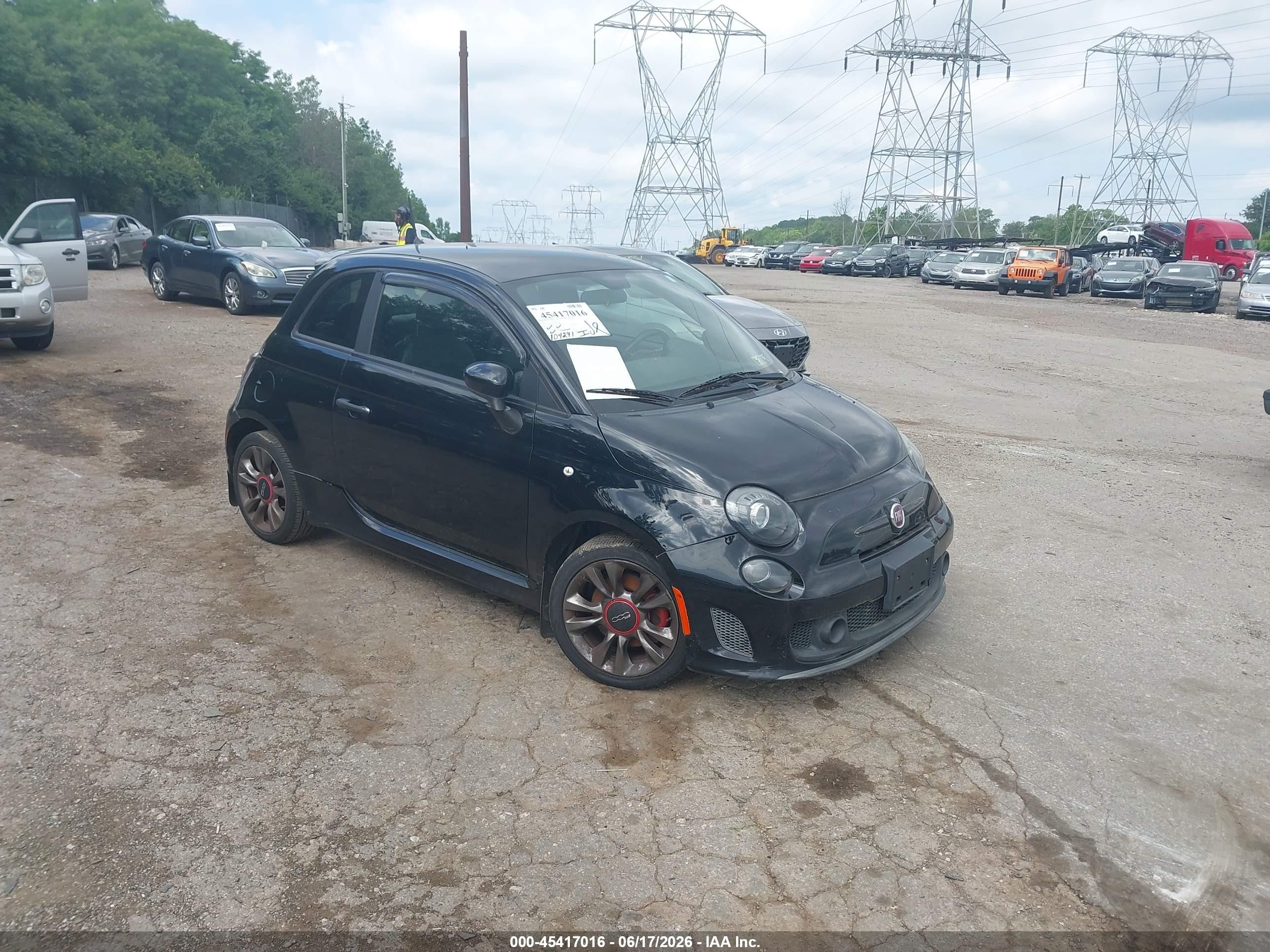 2015 Fiat 500 Turbo Black vin: 3C3CFFHHXFT534700