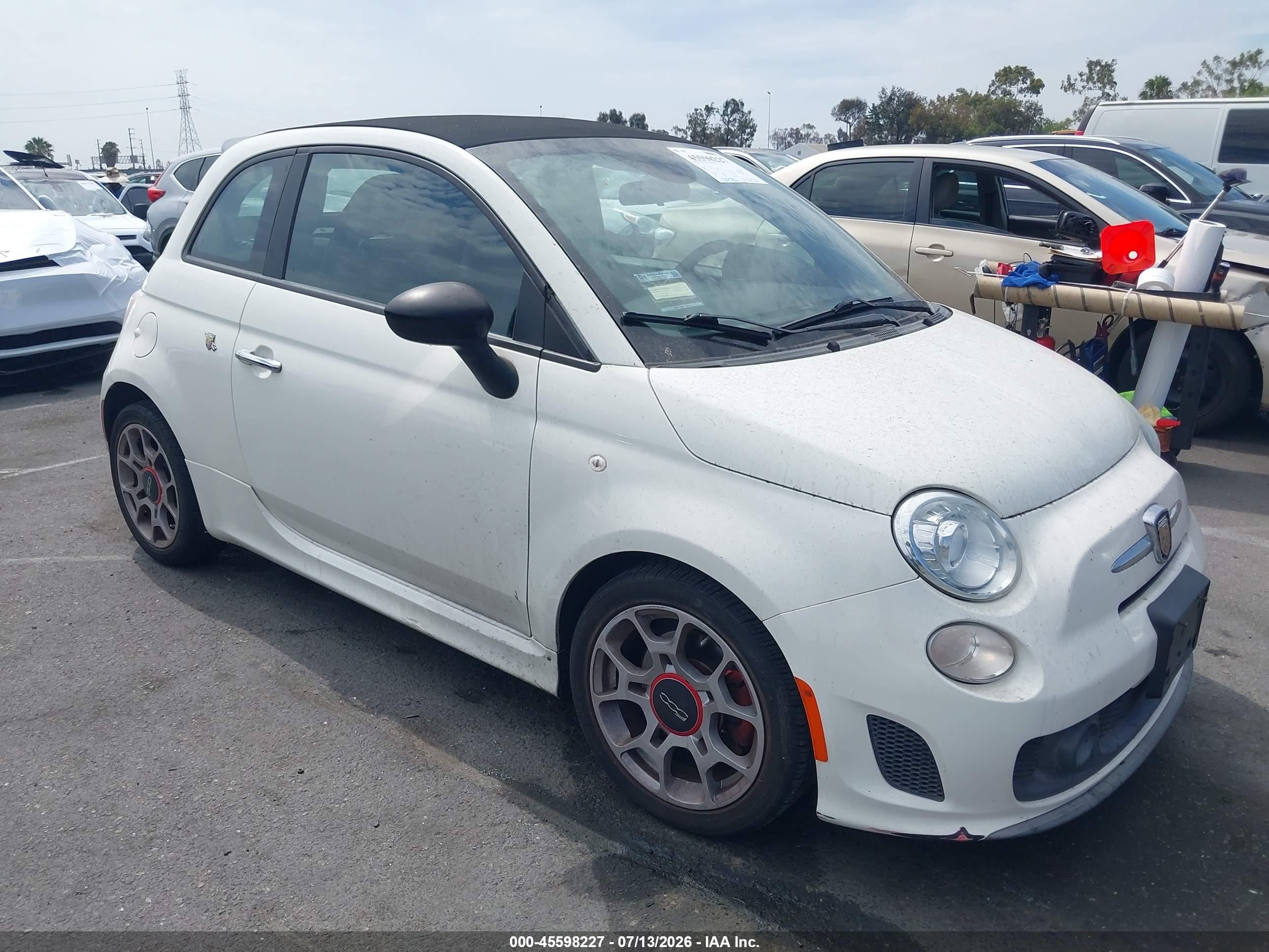 2013 Fiat 500c Abarth White vin: 3C3CFFJH3DT633964
