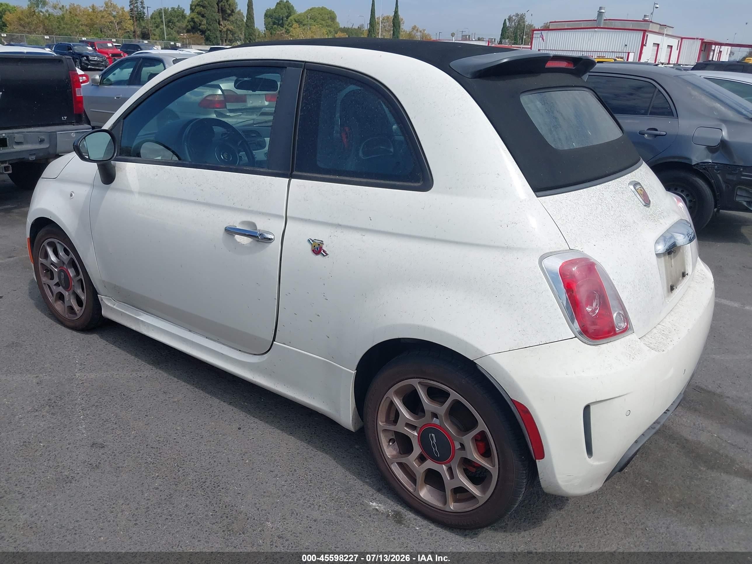 2013 Fiat 500c Abarth White vin: 3C3CFFJH3DT633964