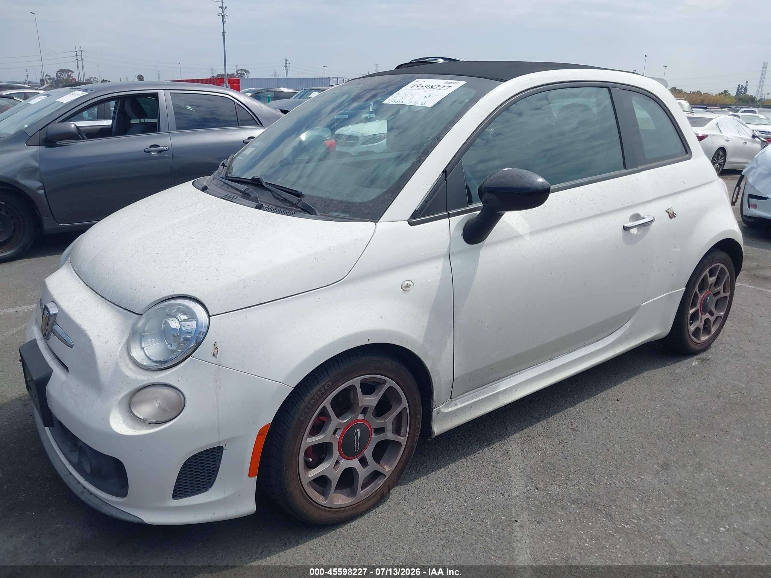2013 Fiat 500c Abarth White vin: 3C3CFFJH3DT633964