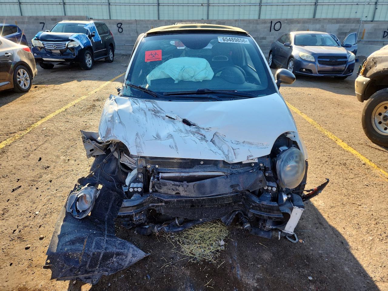 2015 Fiat 500 Abarth White vin: 3C3CFFJH4FT608011