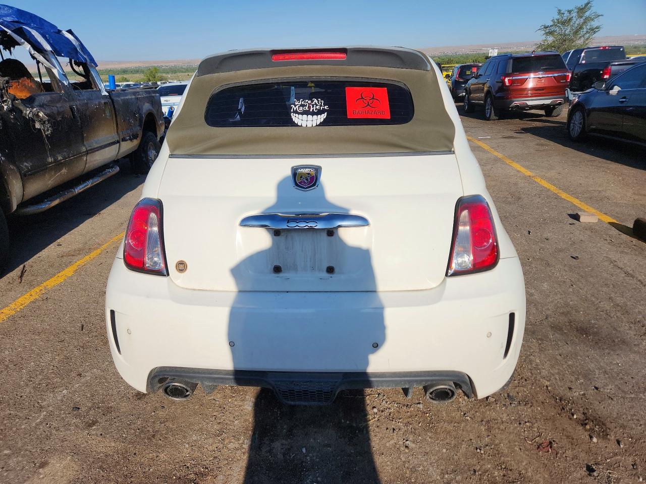 2015 Fiat 500 Abarth White vin: 3C3CFFJH4FT608011