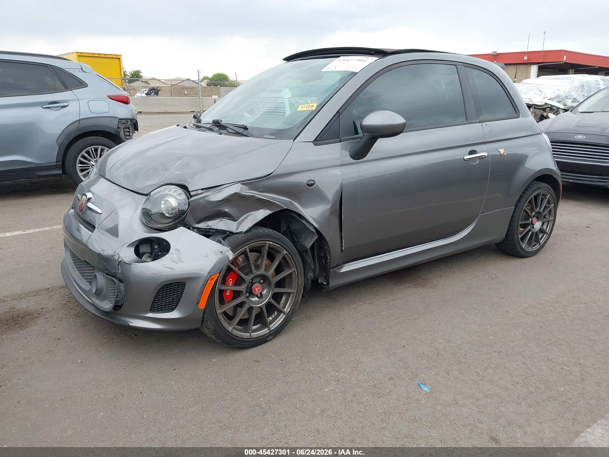 2013 Fiat 500c Abarth Gray vin: 3C3CFFJH6DT741950