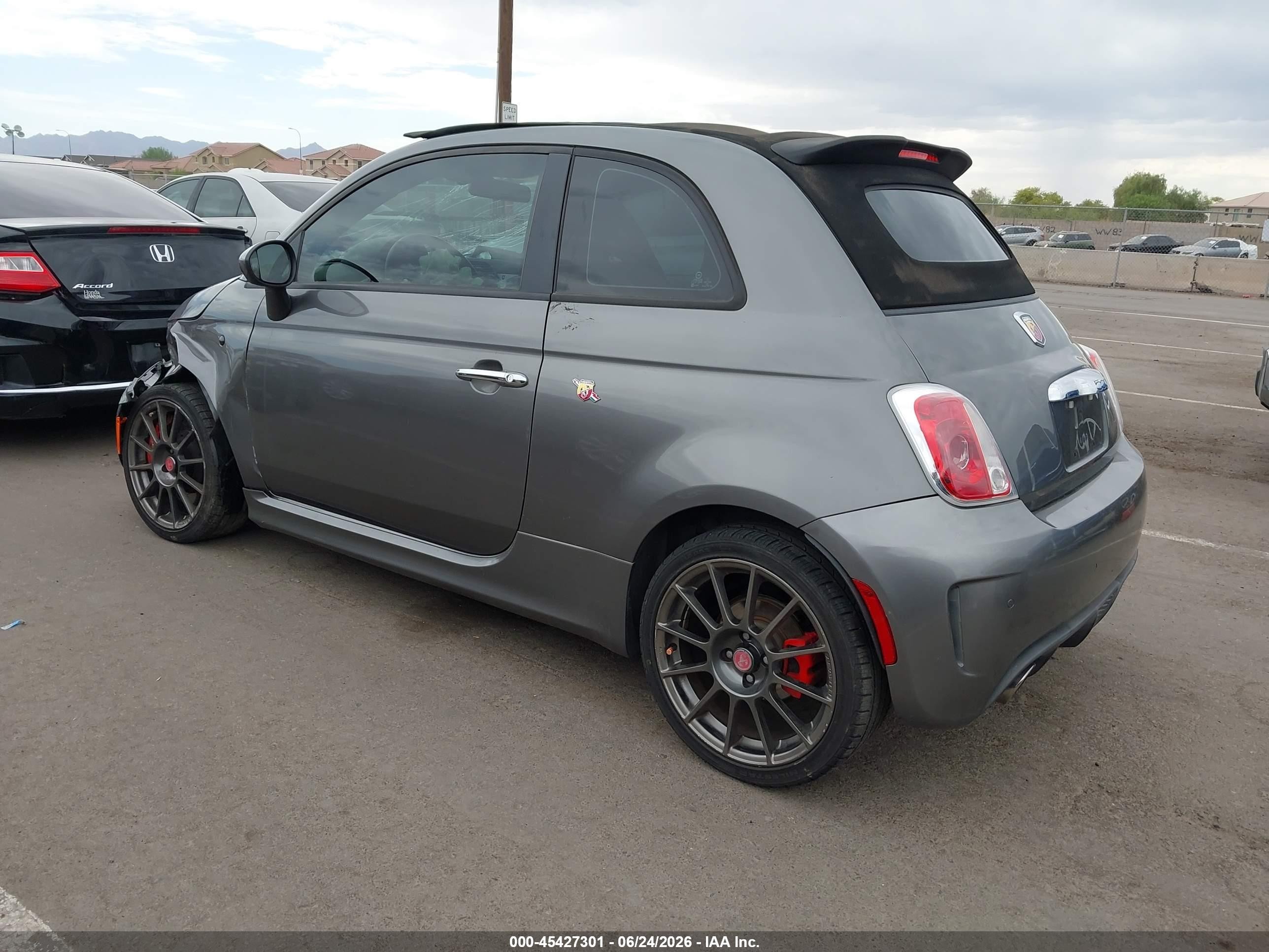 2013 Fiat 500c Abarth Gray vin: 3C3CFFJH6DT741950