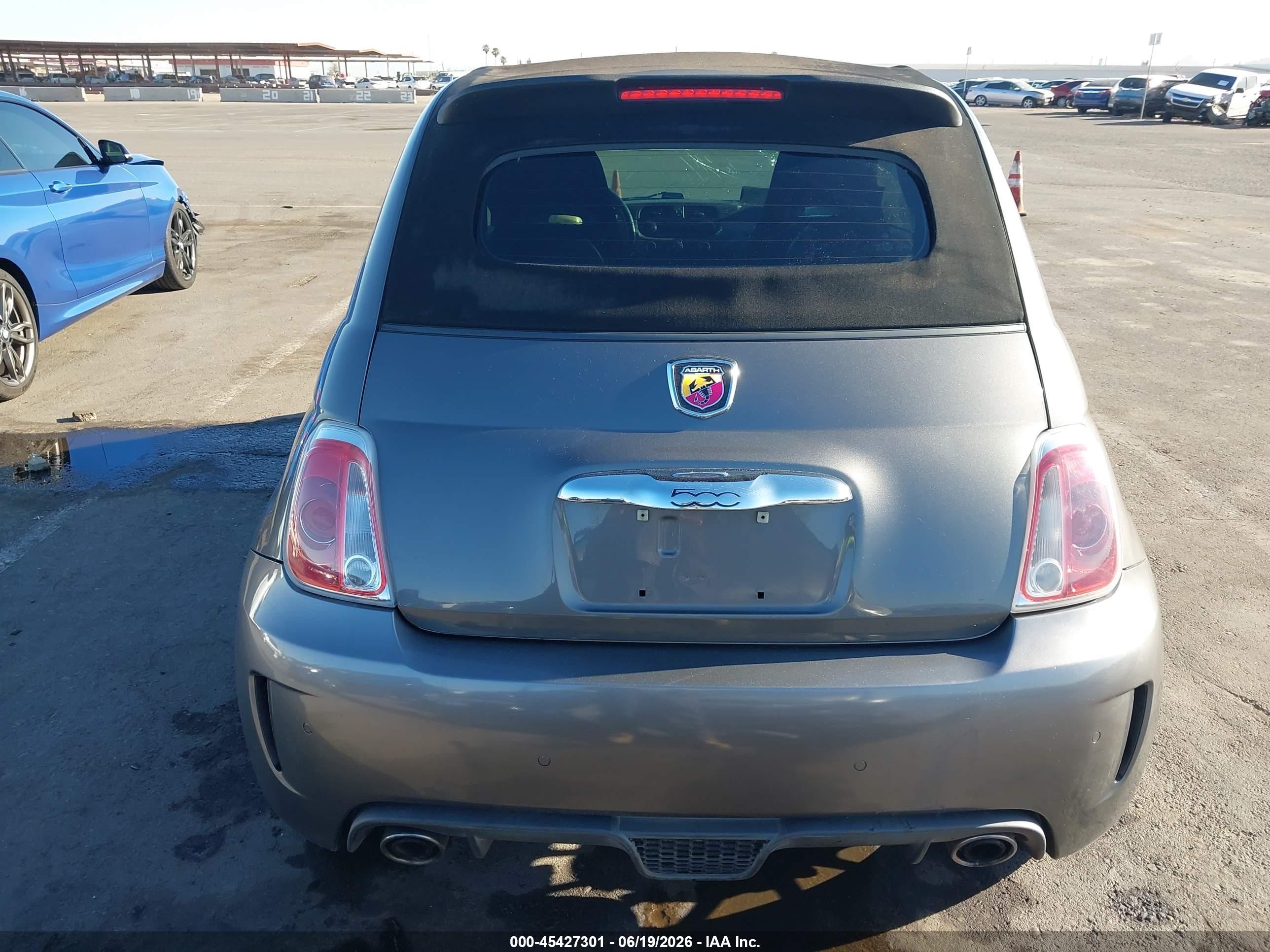 2013 Fiat 500c Abarth Gray vin: 3C3CFFJH6DT741950