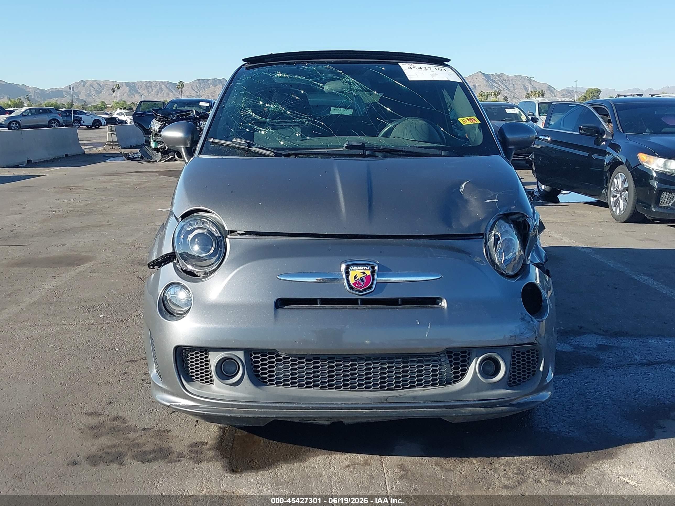 2013 Fiat 500c Abarth Gray vin: 3C3CFFJH6DT741950