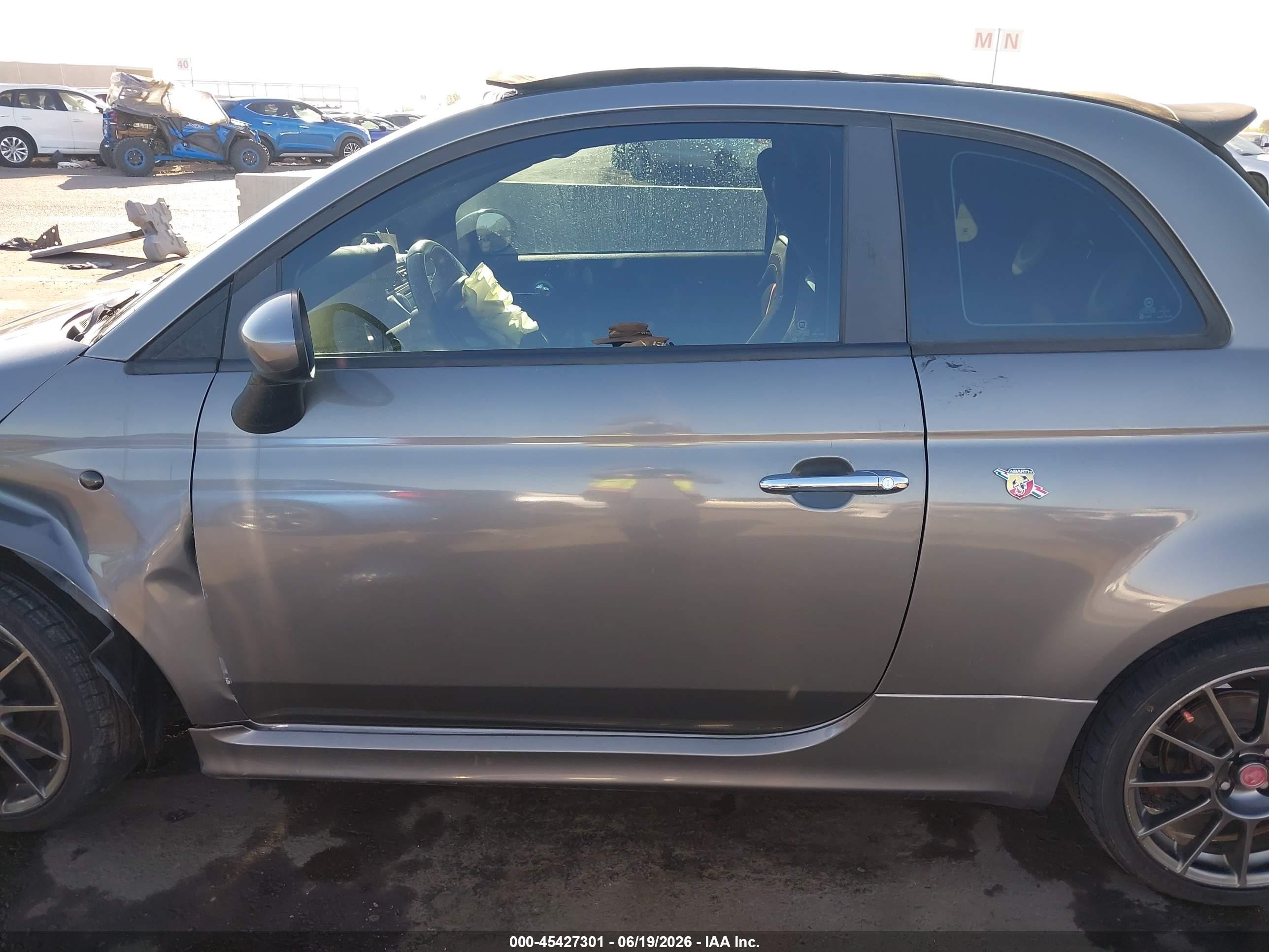 2013 Fiat 500c Abarth Gray vin: 3C3CFFJH6DT741950
