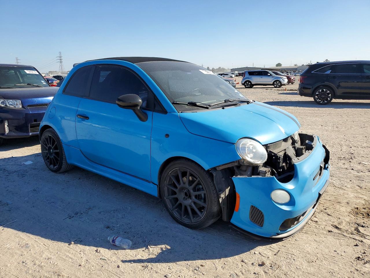 2013 Fiat 500 Abarth Blue vin: 3C3CFFJHXDT646551