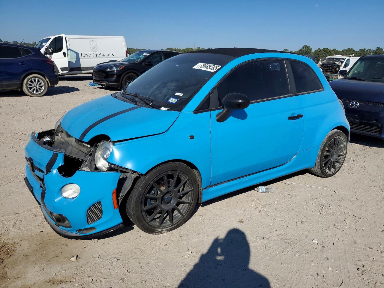 2013 Fiat 500 Abarth Blue vin: 3C3CFFJHXDT646551