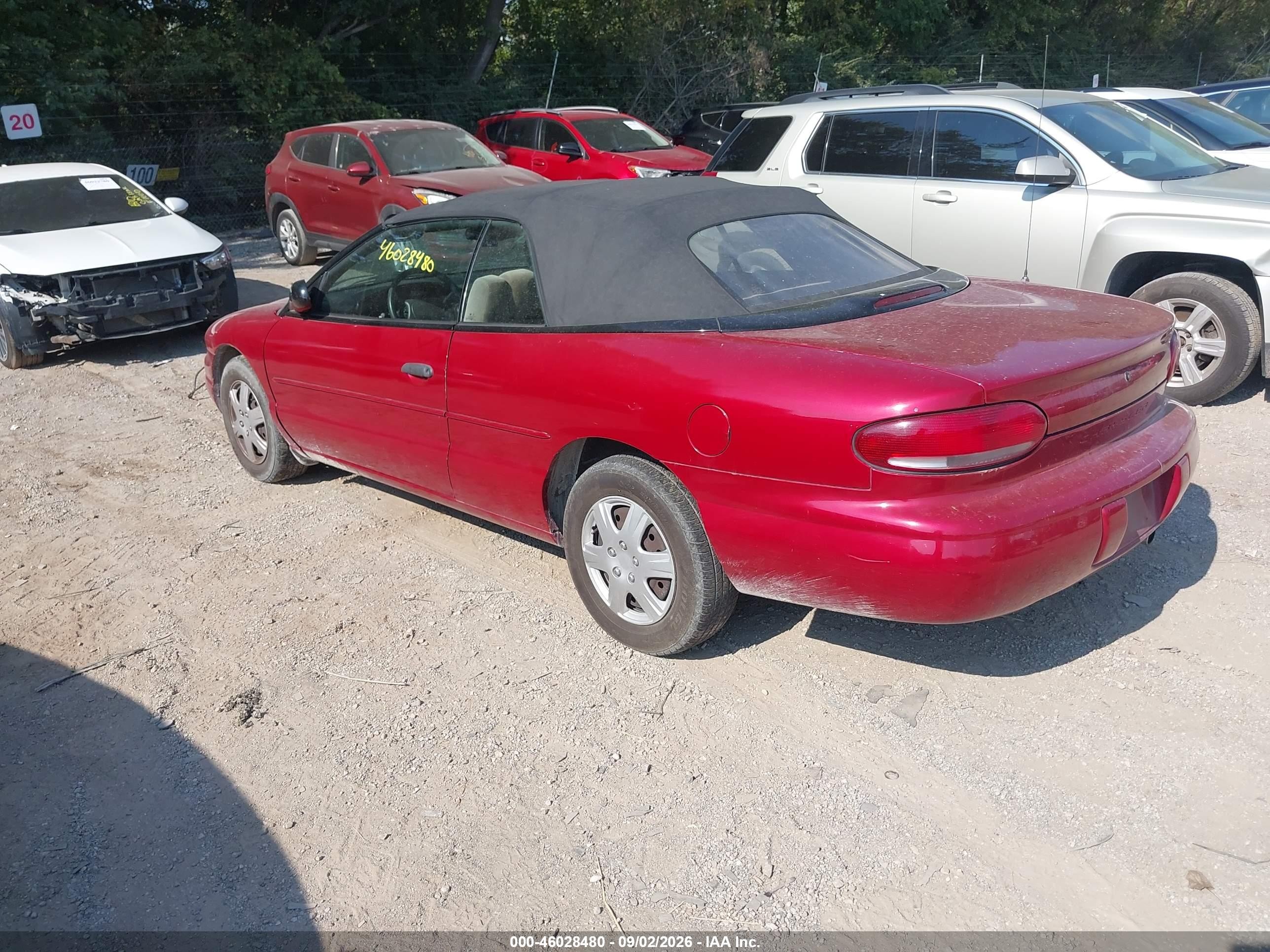 1997 Chrysler Sebring Jx Red vin: 3C3EL45H2VT562659