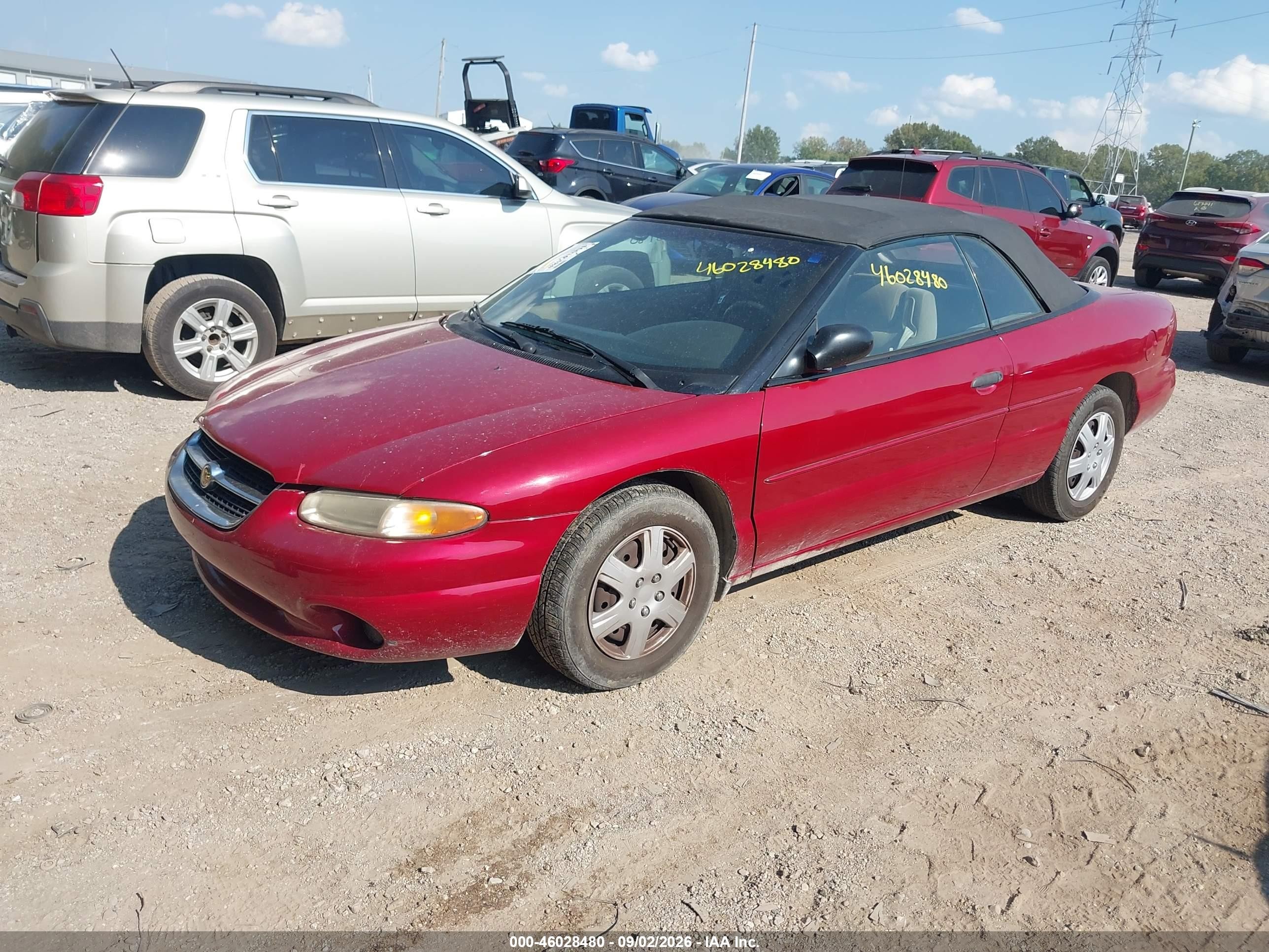 1997 Chrysler Sebring Jx Red vin: 3C3EL45H2VT562659