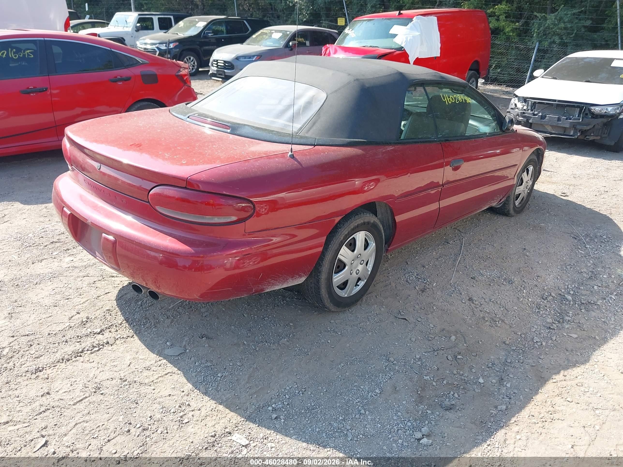 1997 Chrysler Sebring Jx Red vin: 3C3EL45H2VT562659