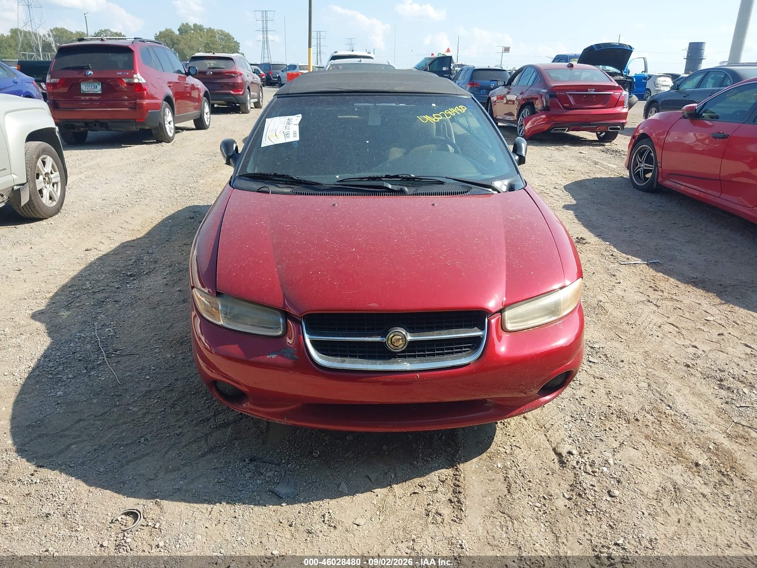 1997 Chrysler Sebring Jx Red vin: 3C3EL45H2VT562659