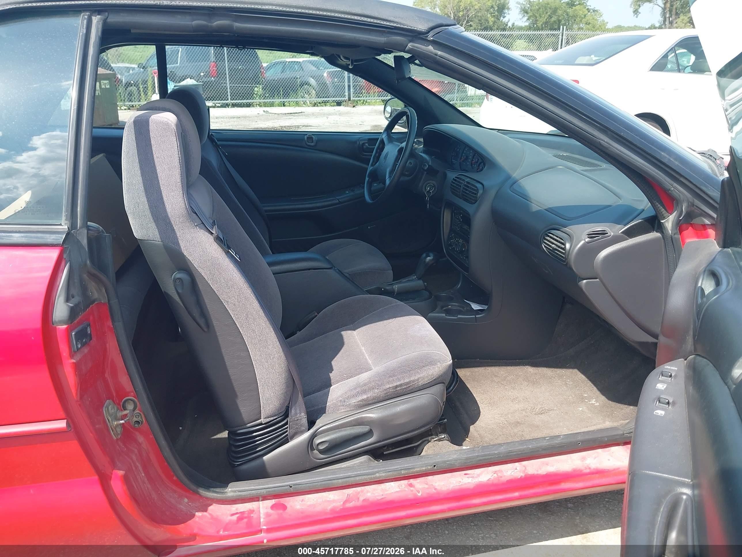 1999 Chrysler Sebring Jx Red vin: 3C3EL45H9XT207880