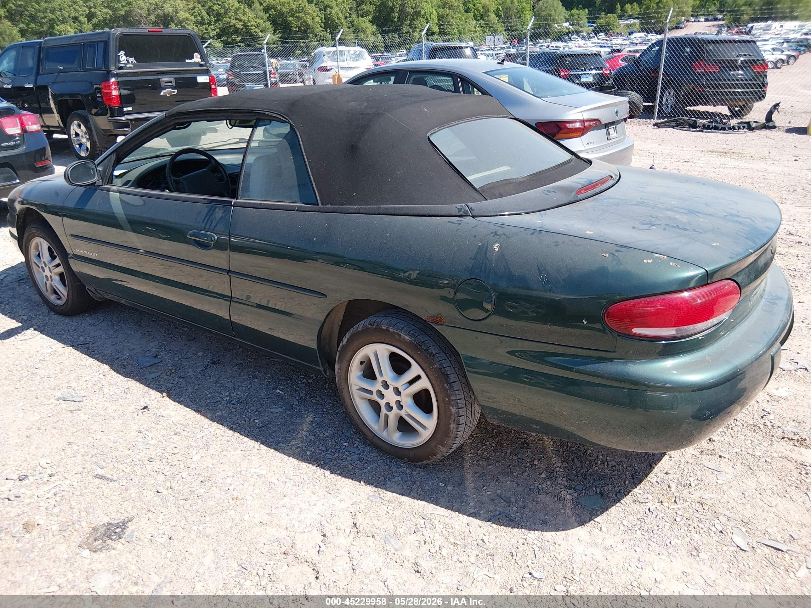 1997 Chrysler Sebring Jxi Green vin: 3C3EL55H0VT521887