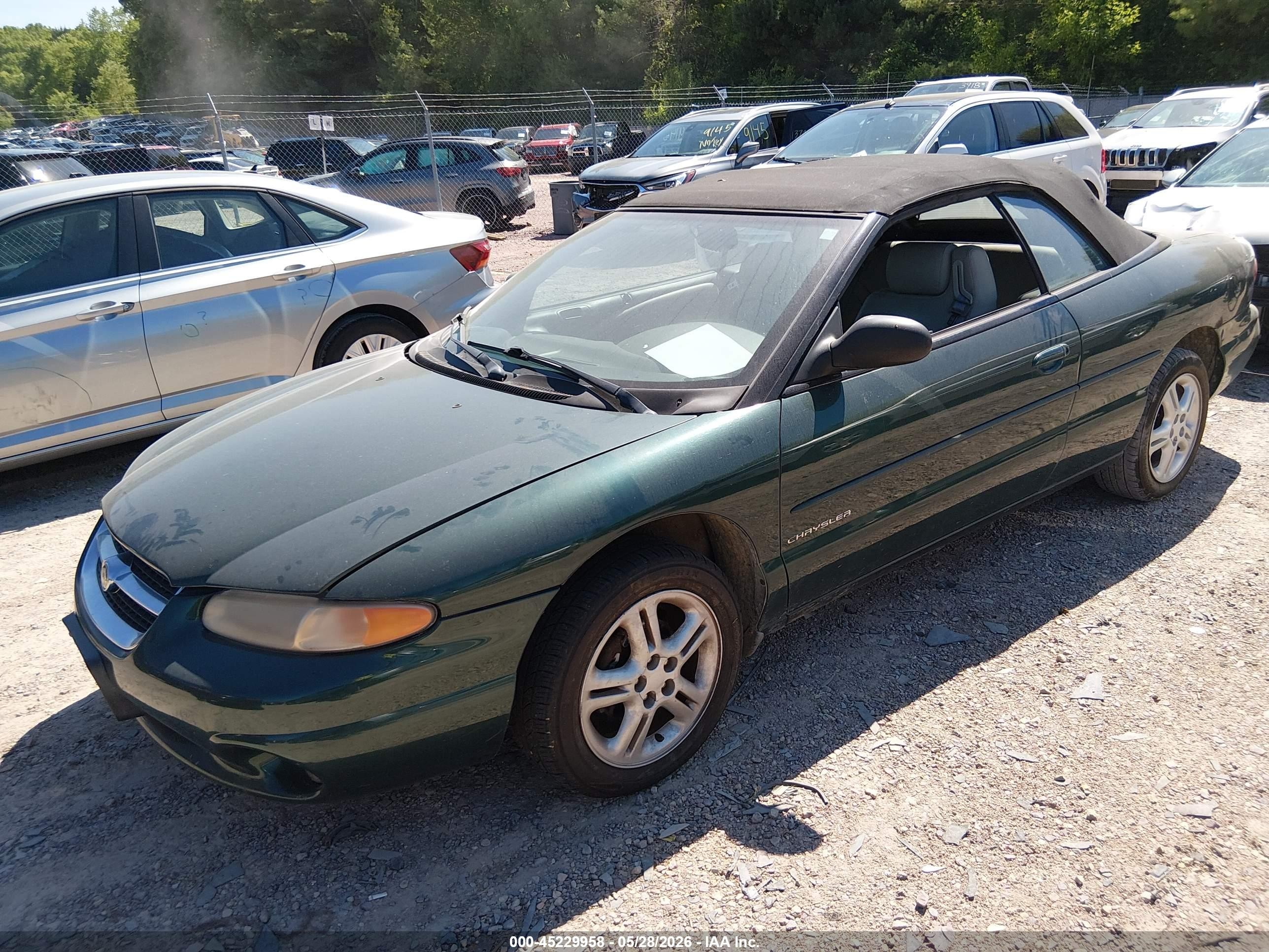 1997 Chrysler Sebring Jxi Green vin: 3C3EL55H0VT521887