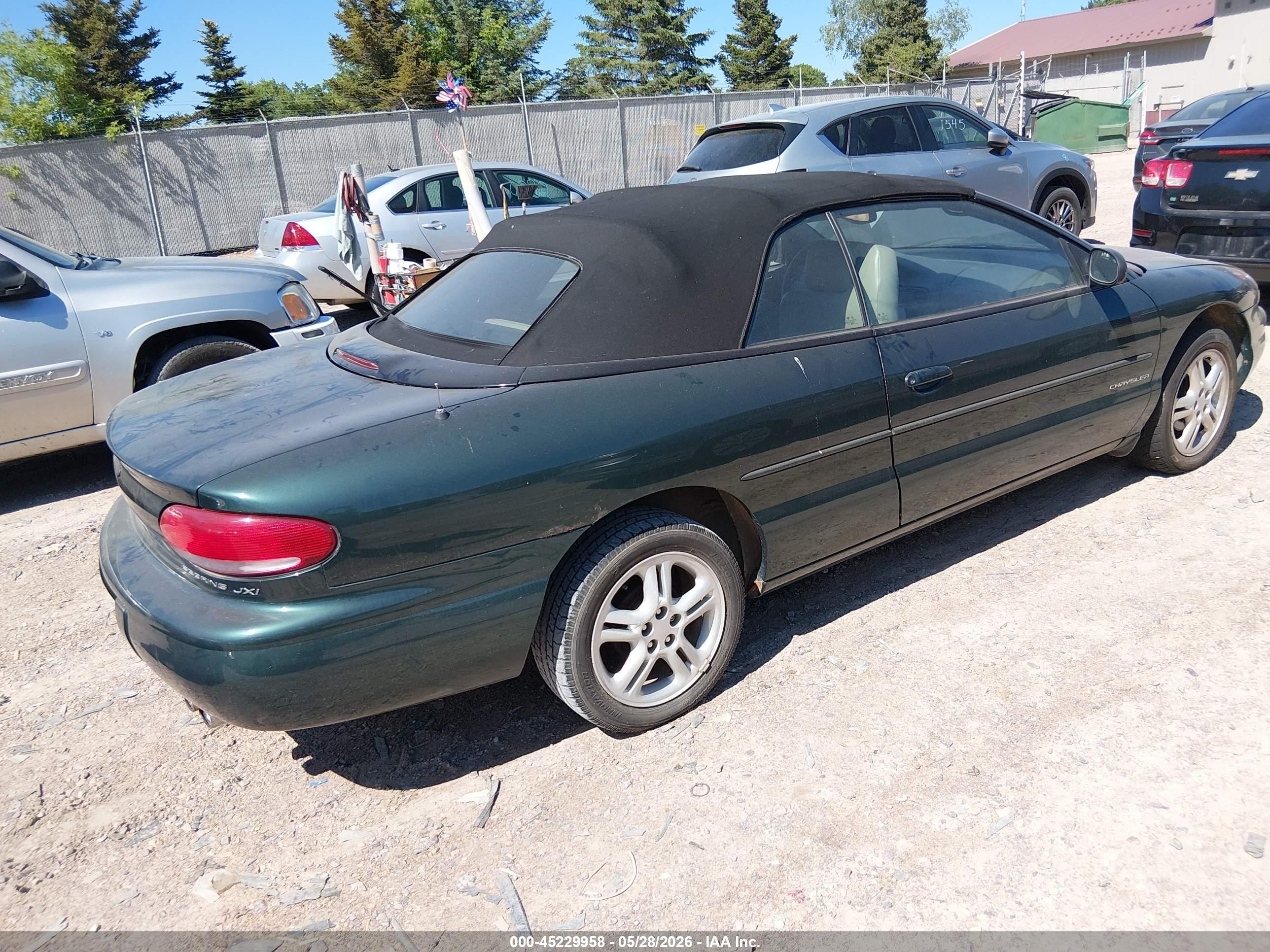 1997 Chrysler Sebring Jxi Green vin: 3C3EL55H0VT521887