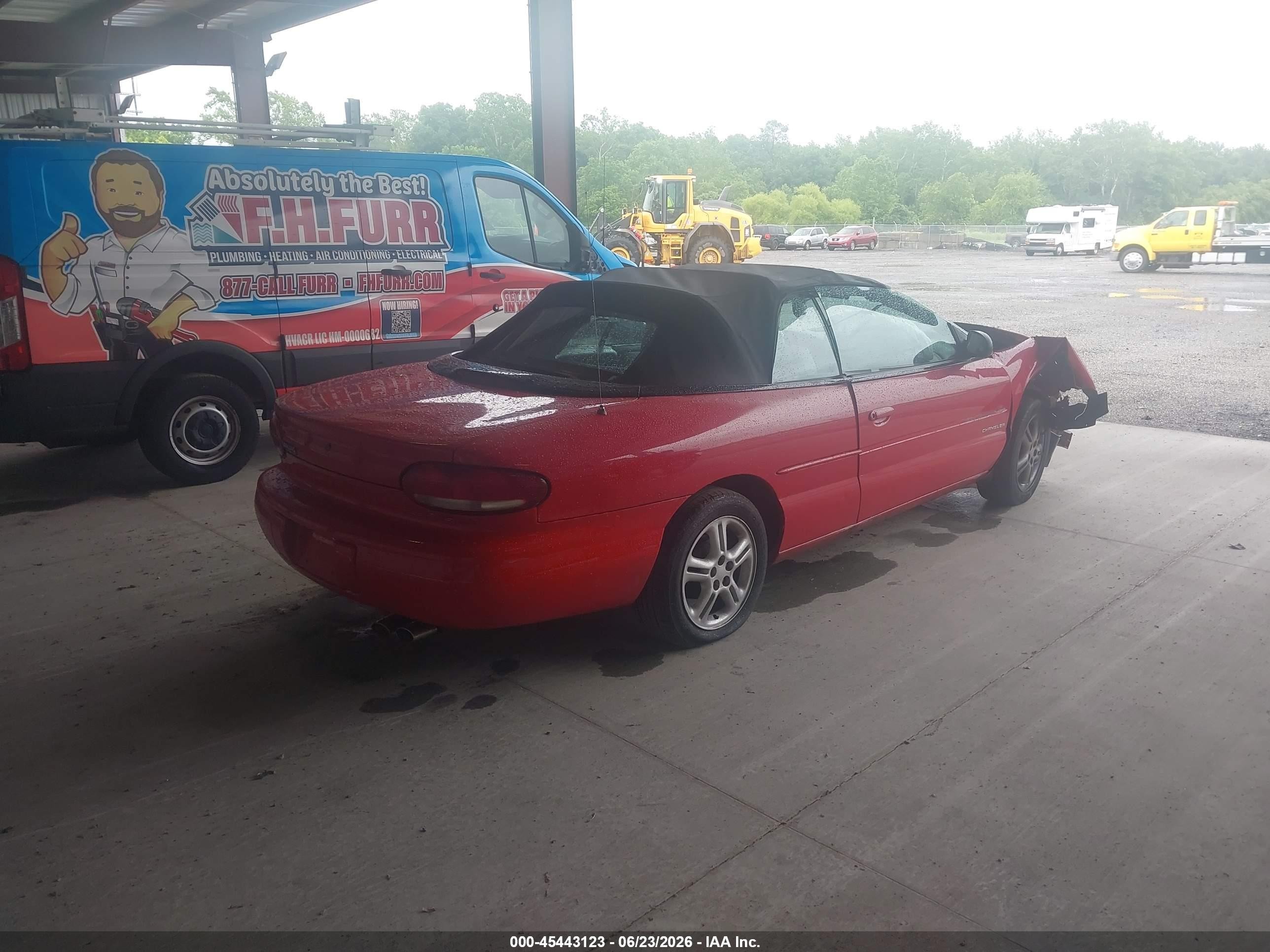1997 Chrysler Sebring Jxi Red vin: 3C3EL55H1VT520229