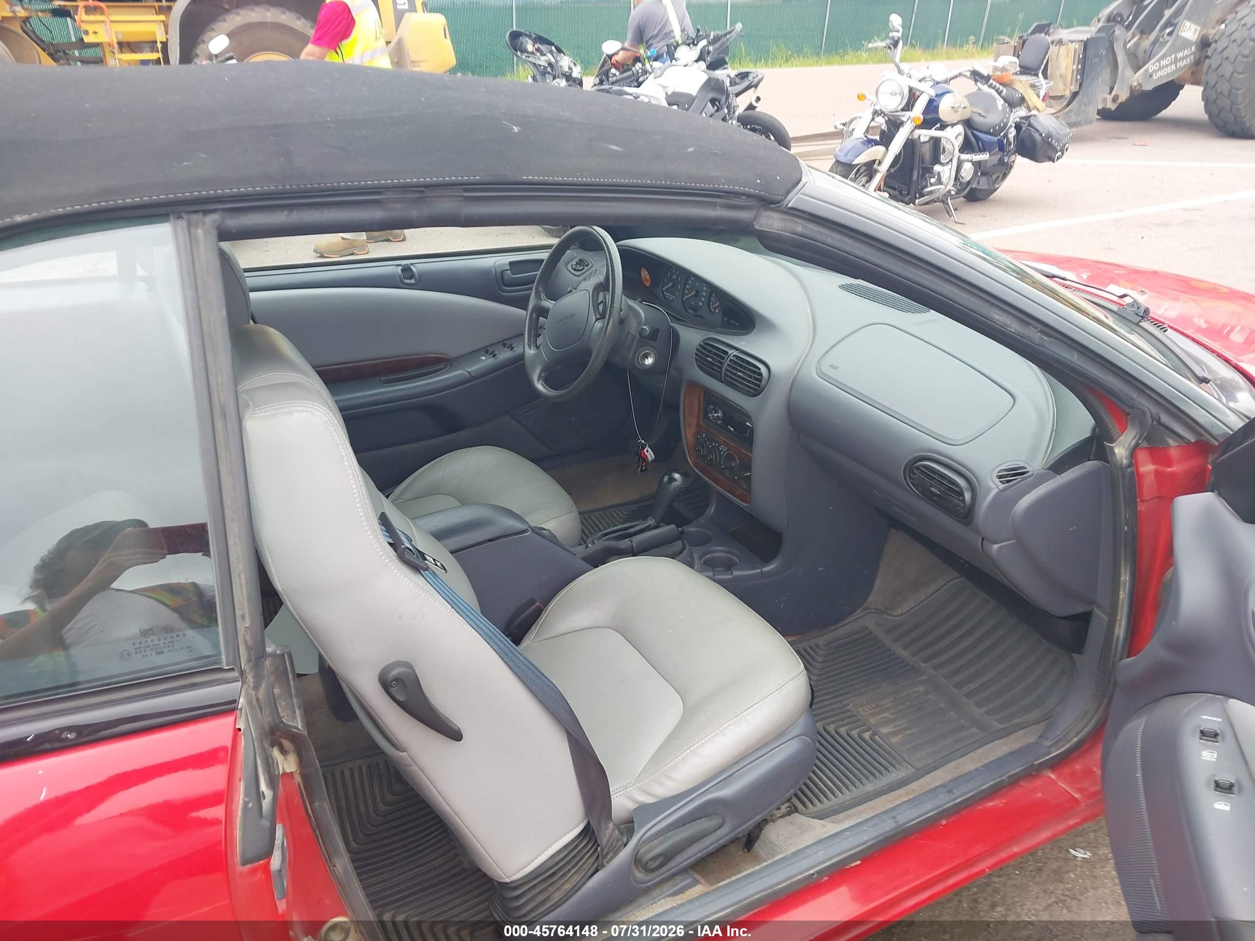 1997 Chrysler Sebring Jxi Red vin: 3C3EL55H1VT614238