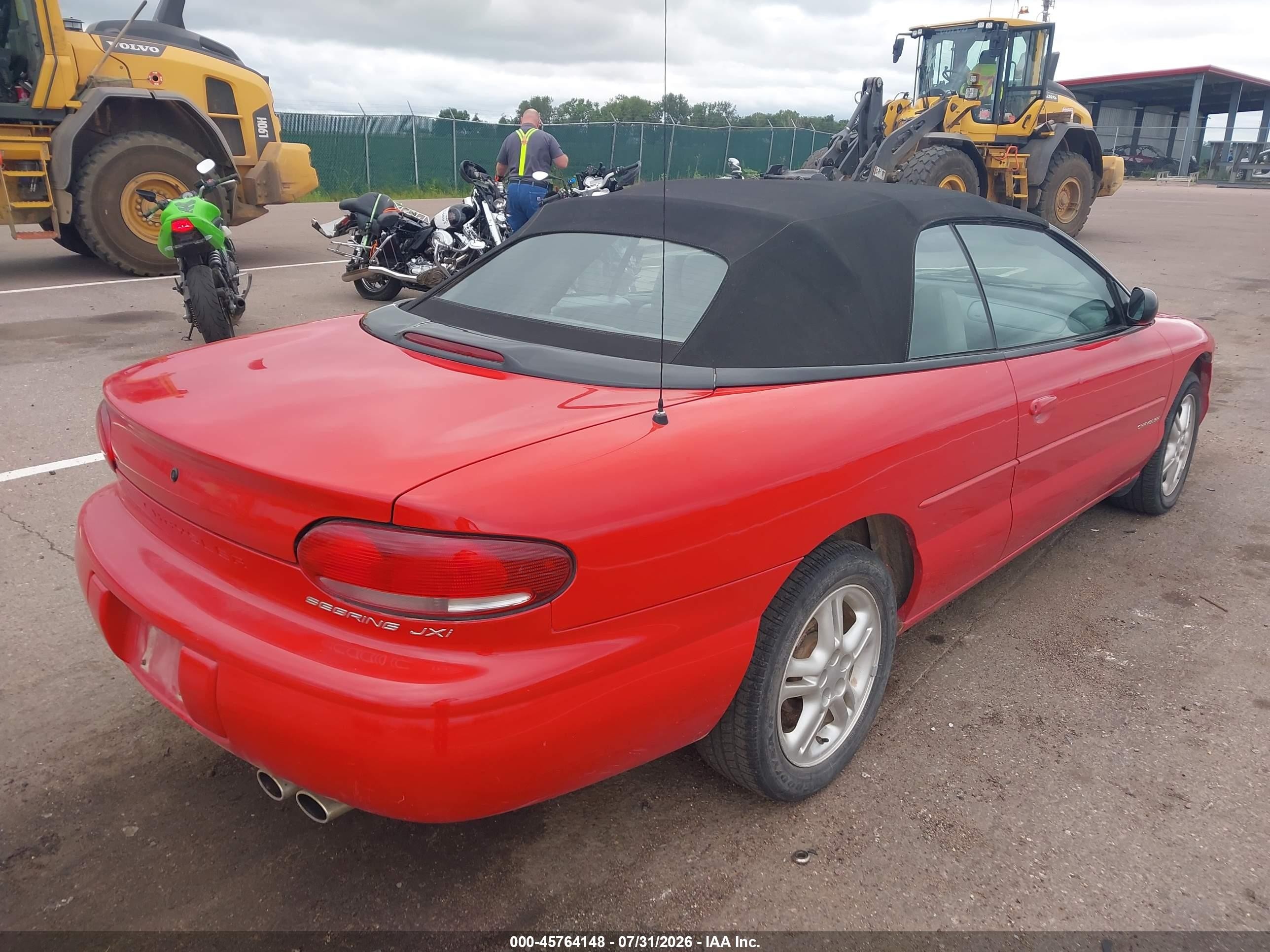 1997 Chrysler Sebring Jxi Red vin: 3C3EL55H1VT614238