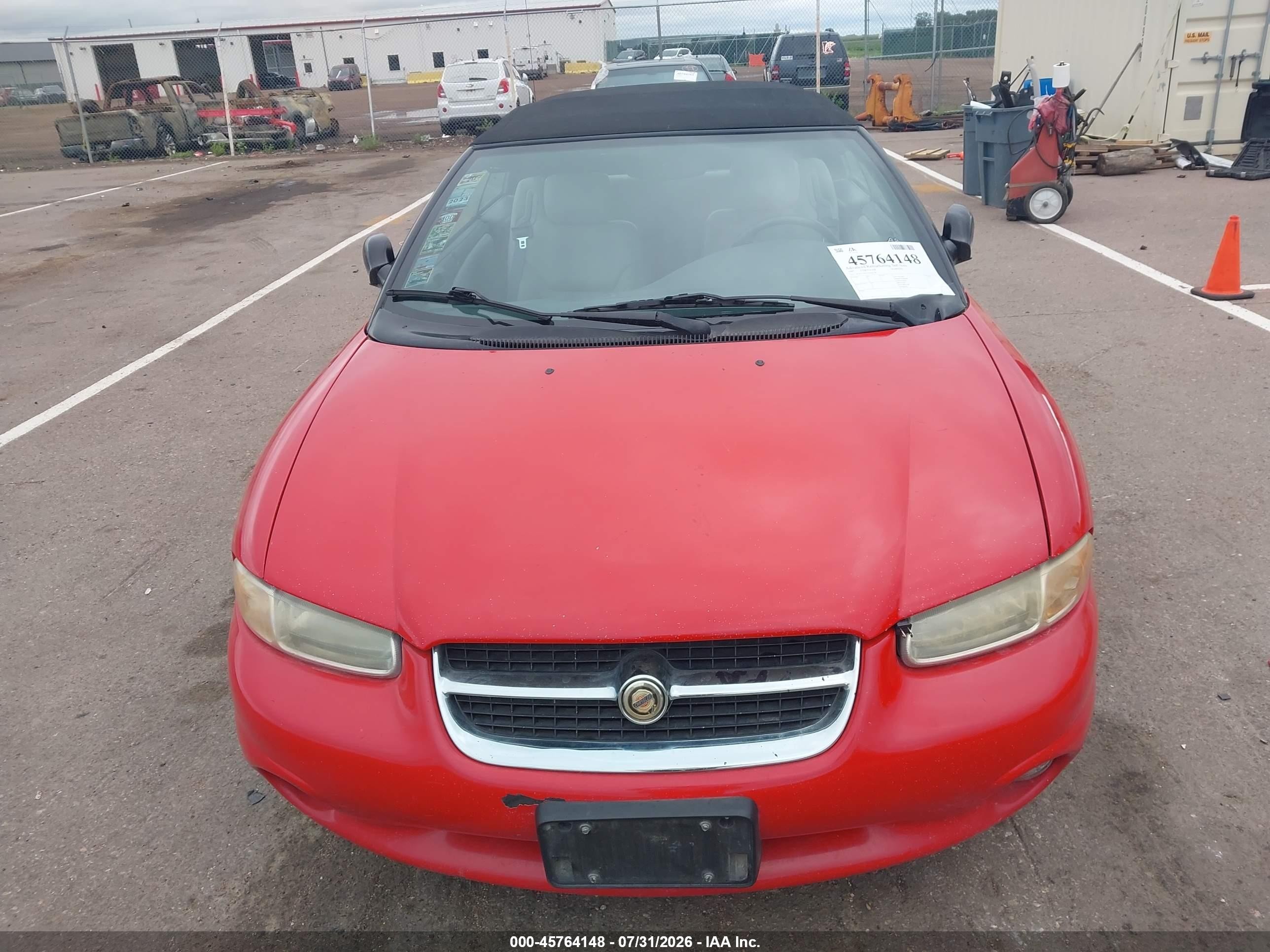 1997 Chrysler Sebring Jxi Red vin: 3C3EL55H1VT614238