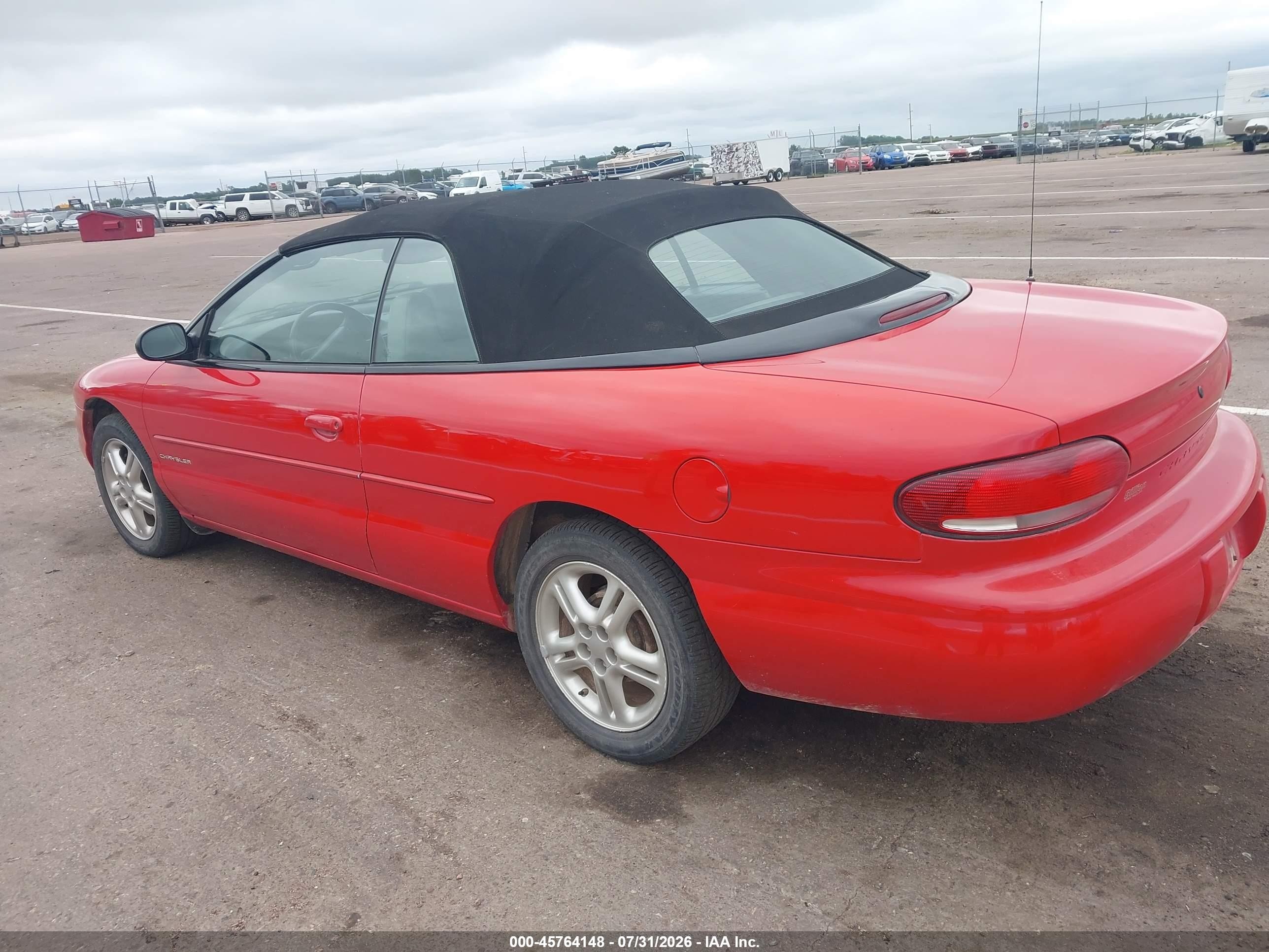 1997 Chrysler Sebring Jxi Red vin: 3C3EL55H1VT614238