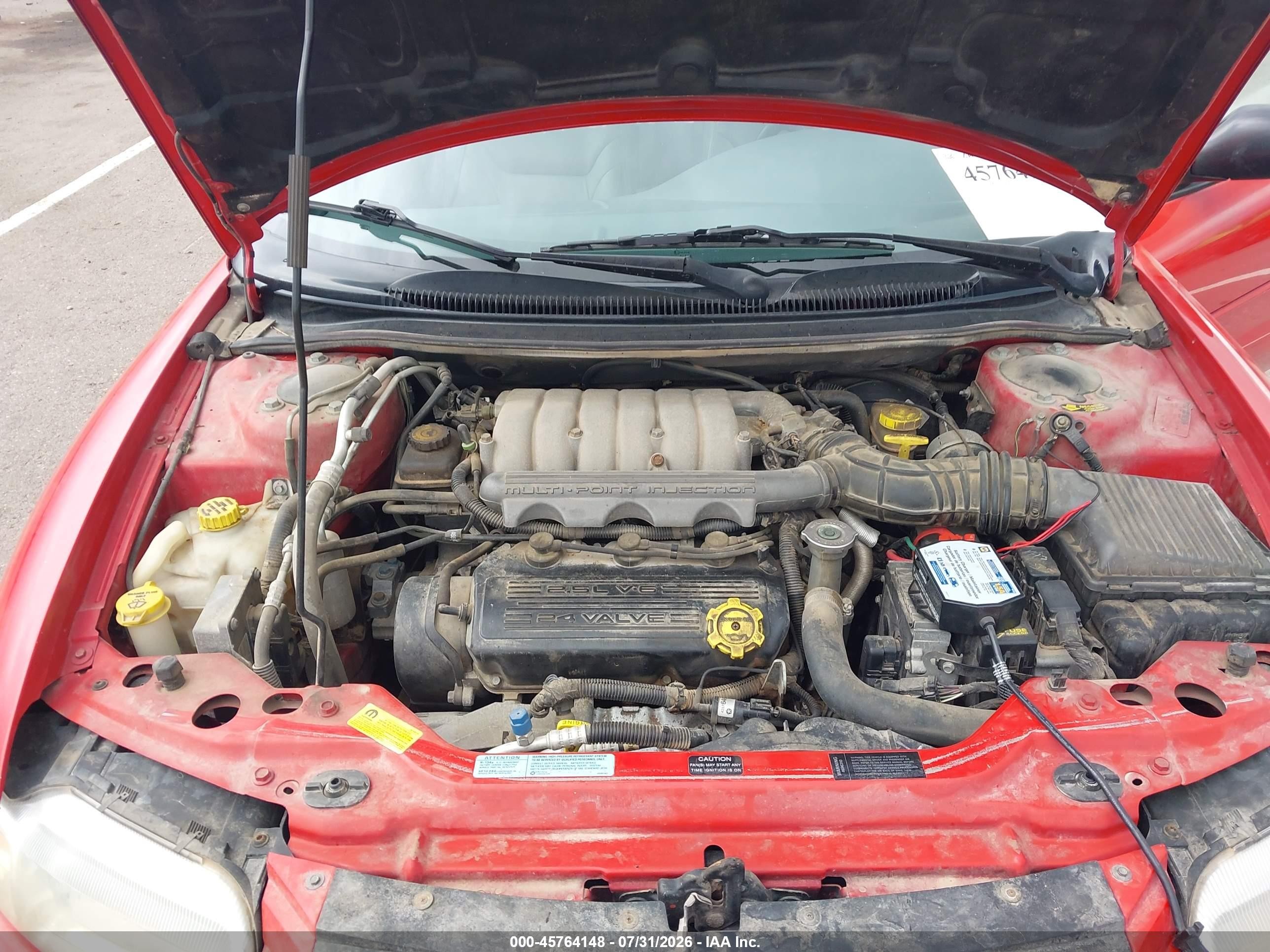 1997 Chrysler Sebring Jxi Red vin: 3C3EL55H1VT614238