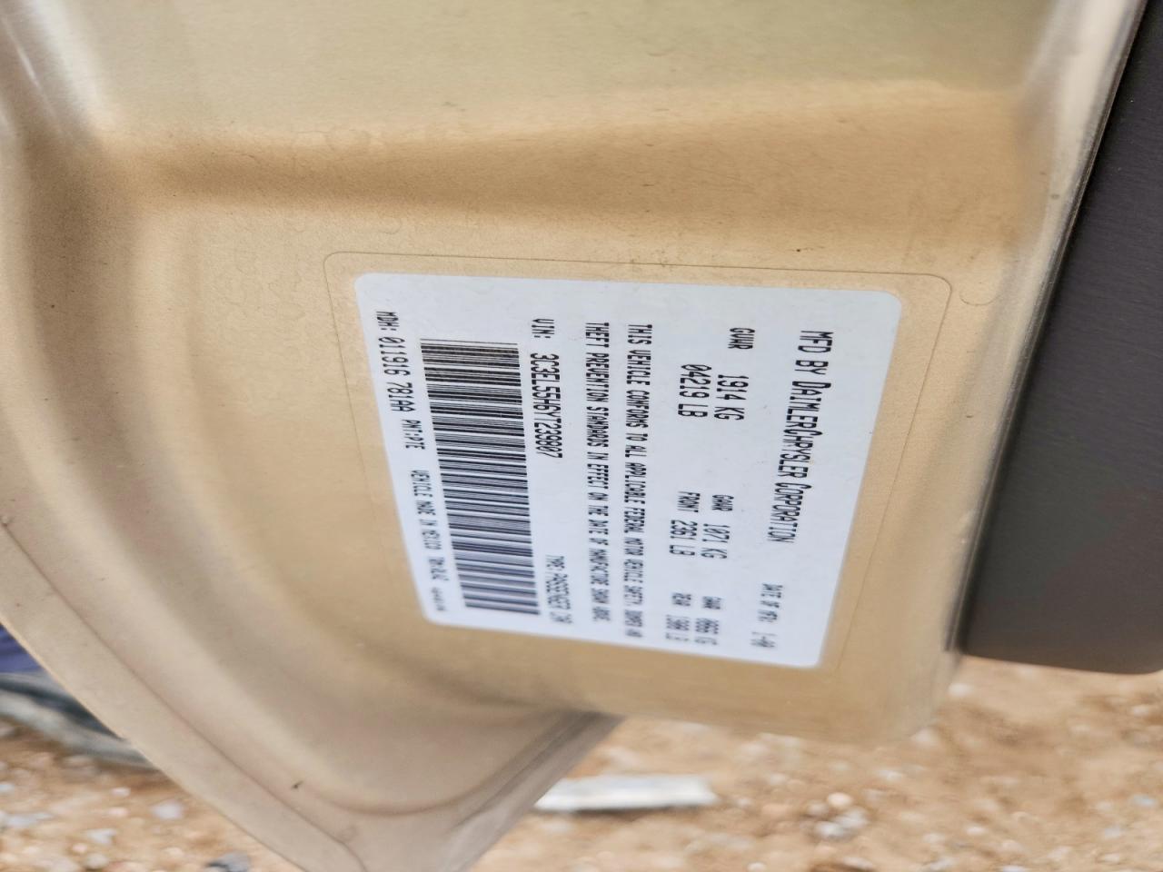 2000 Chrysler Sebring Jxi Gold vin: 3C3EL55H6YT239807