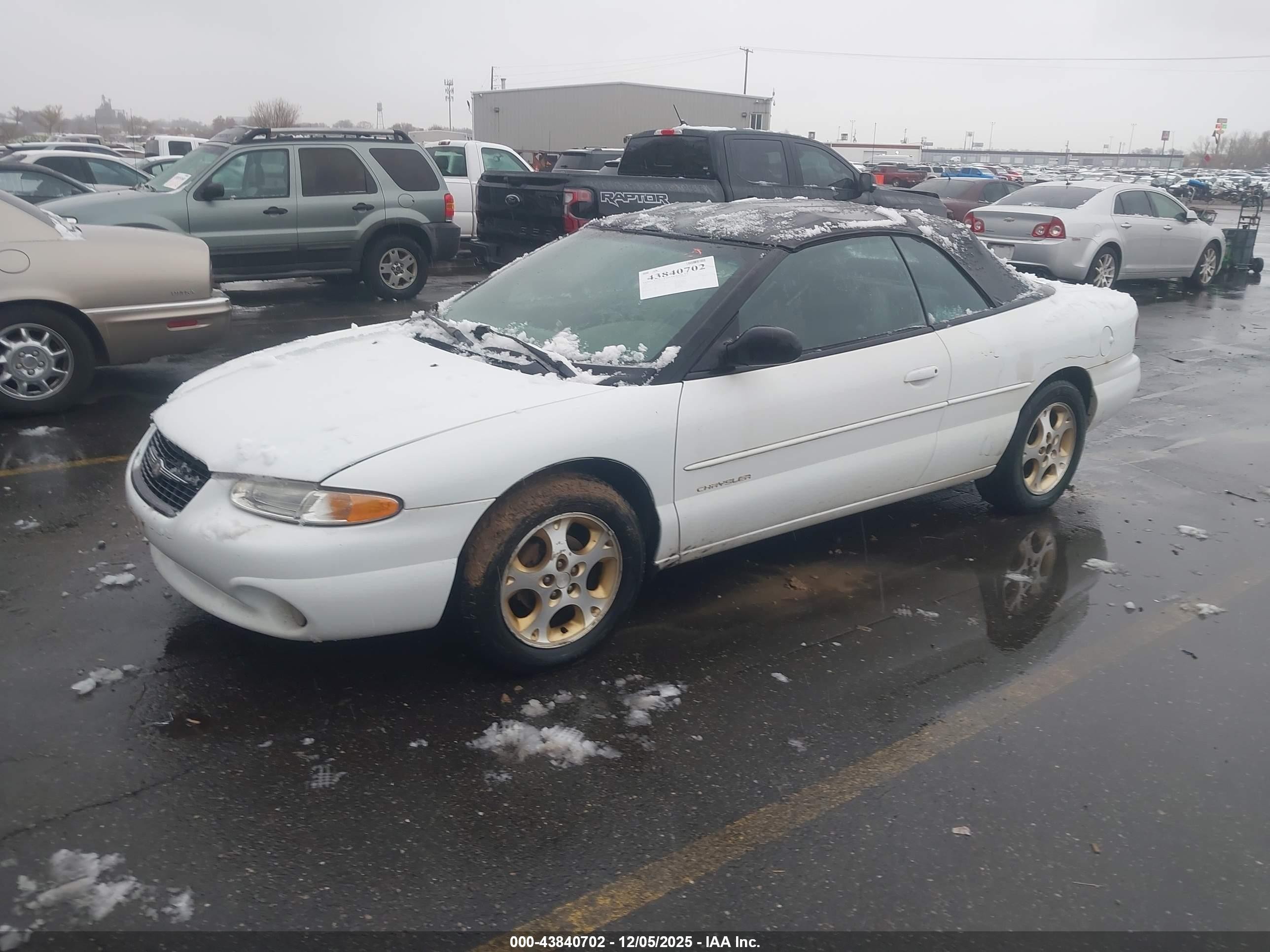 1999 Chrysler Sebring Jxi White vin: 3C3EL55HXXT553202