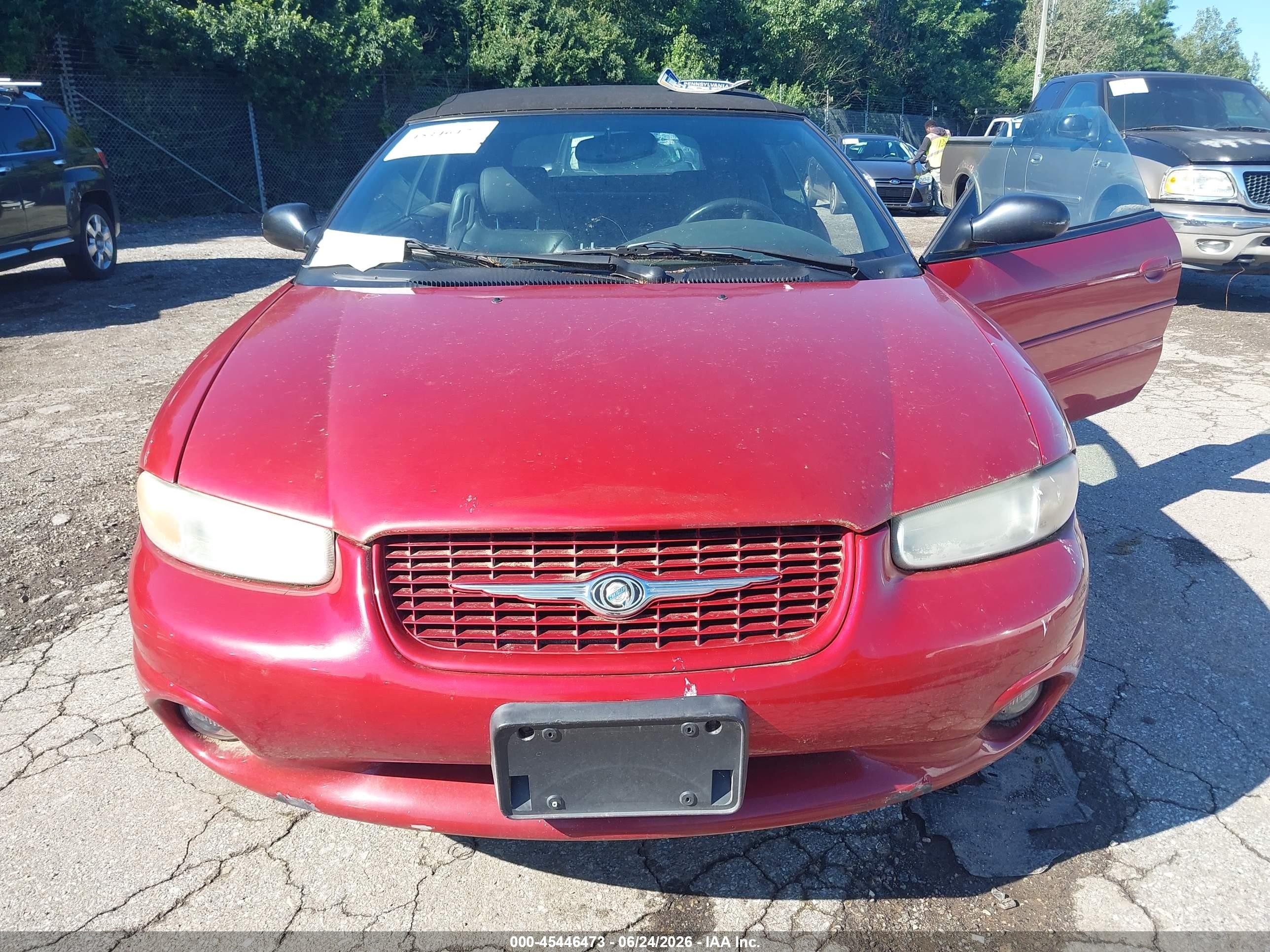 2000 Chrysler Sebring Jxi Red vin: 3C3EL55HXYT248039