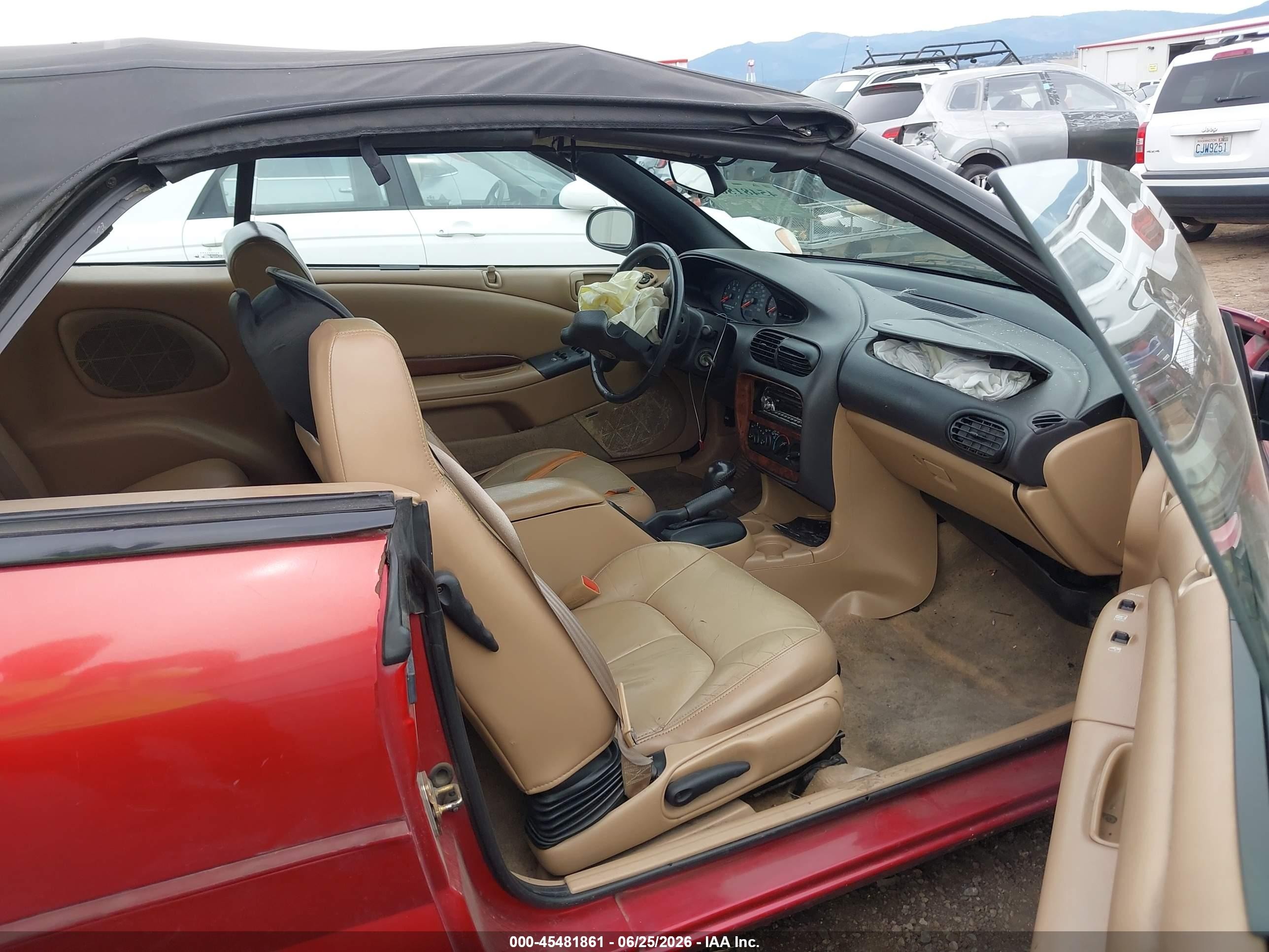2000 Chrysler Sebring Jxi Red vin: 3C3EL55HXYT248686