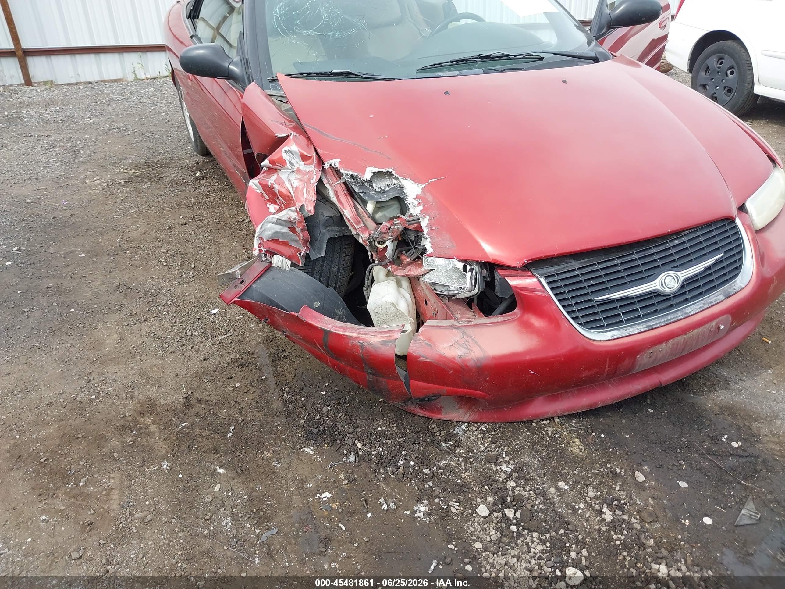2000 Chrysler Sebring Jxi Red vin: 3C3EL55HXYT248686