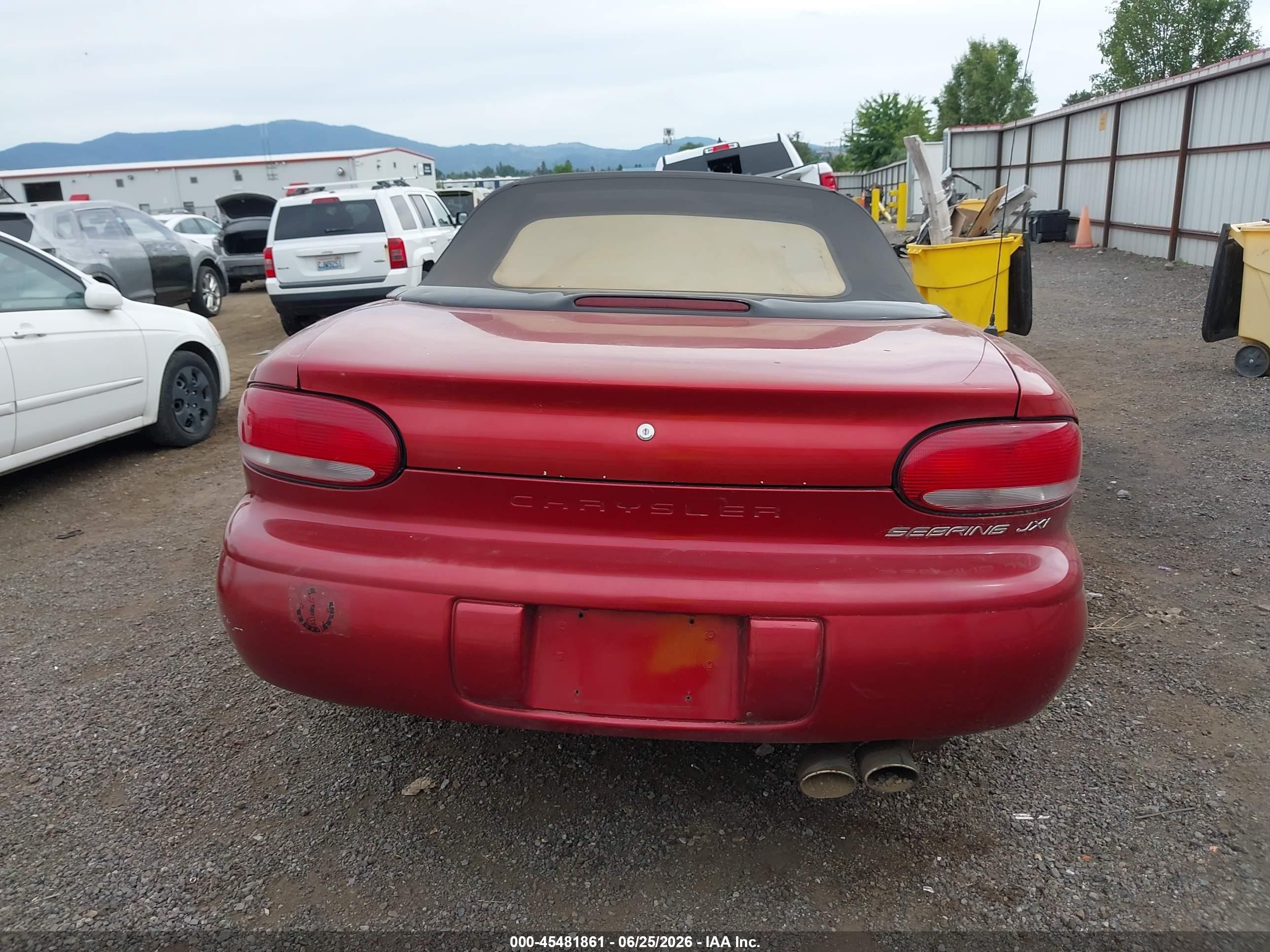 2000 Chrysler Sebring Jxi Red vin: 3C3EL55HXYT248686