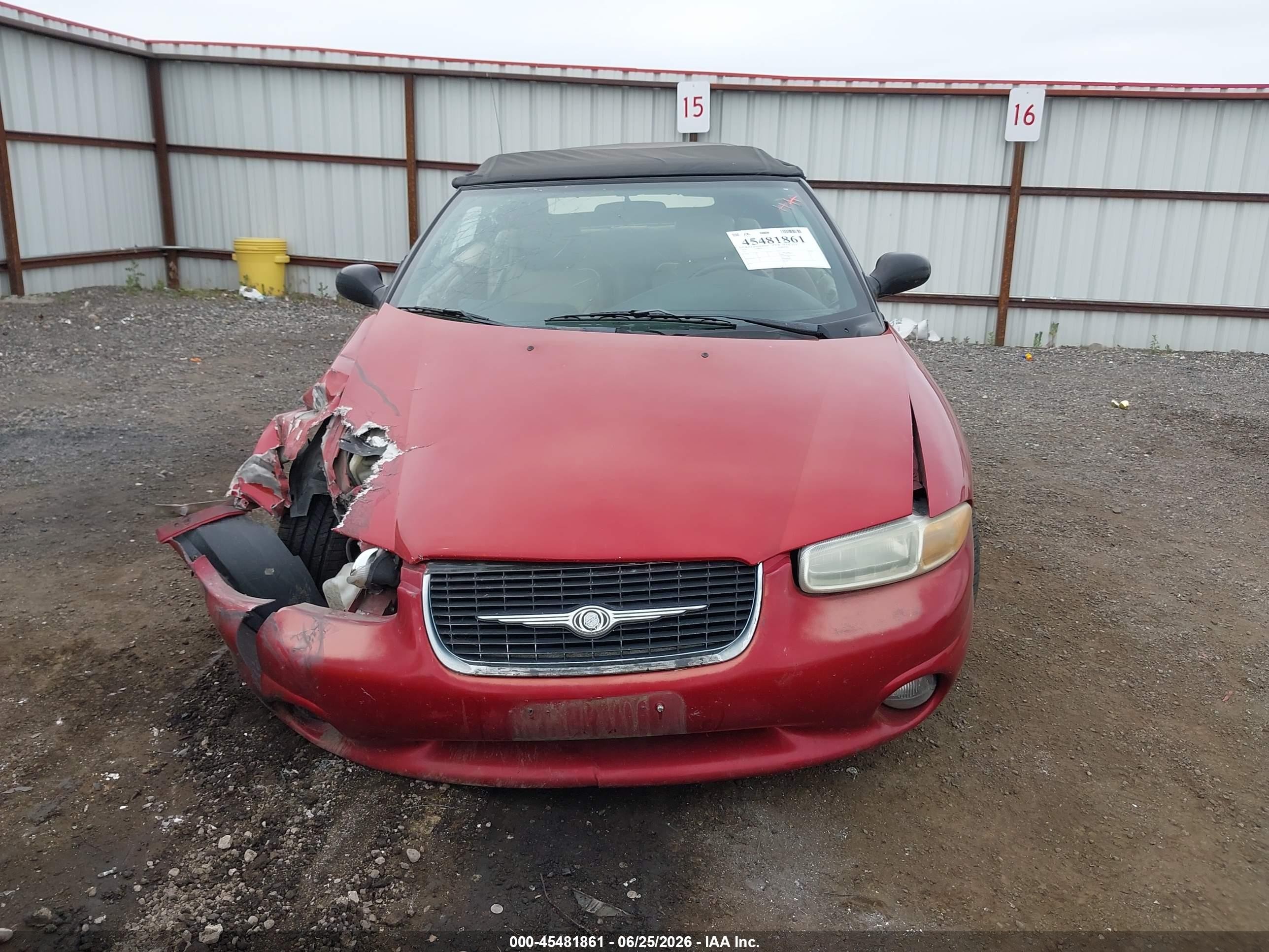 2000 Chrysler Sebring Jxi Red vin: 3C3EL55HXYT248686