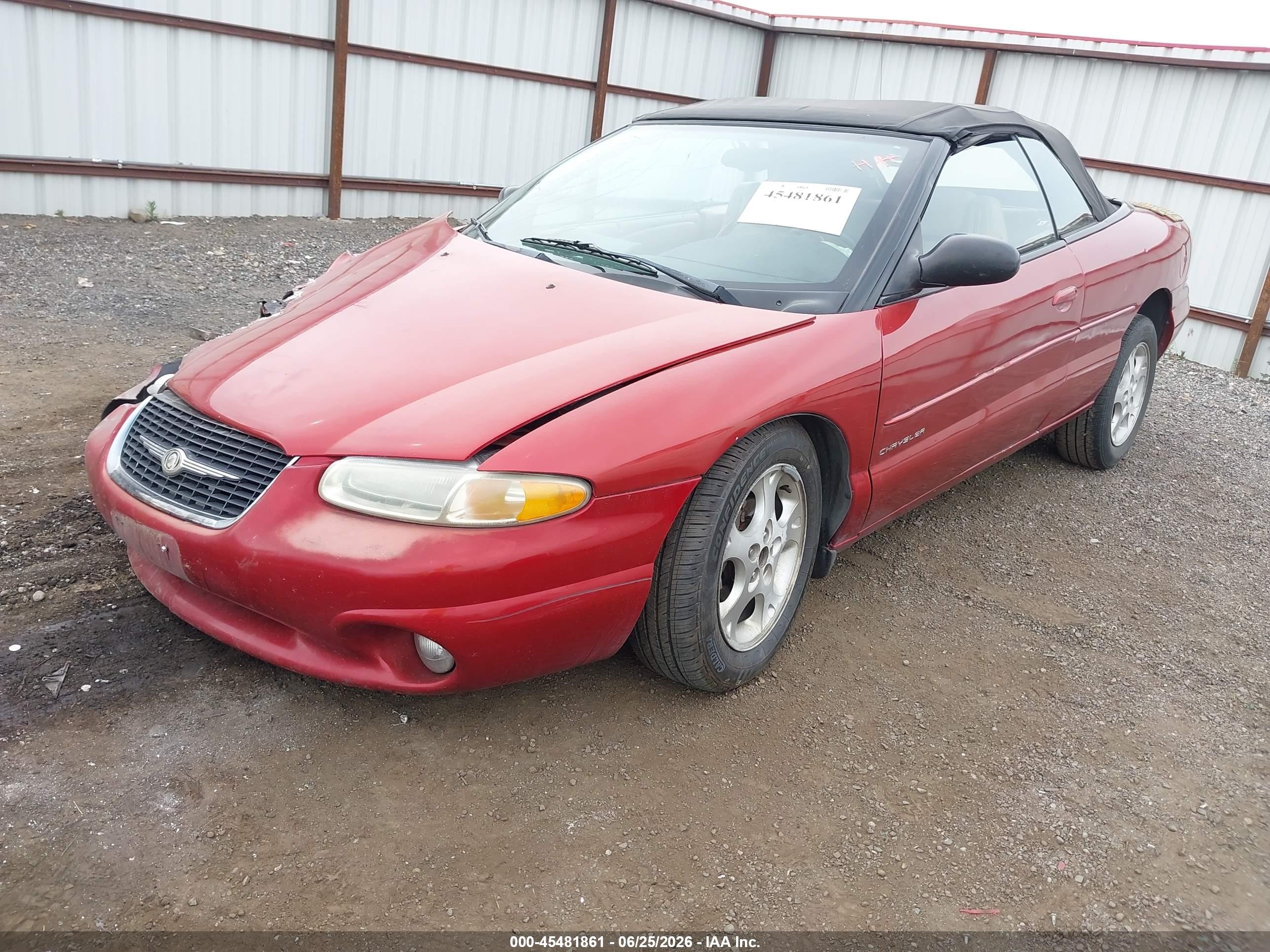 2000 Chrysler Sebring Jxi Red vin: 3C3EL55HXYT248686