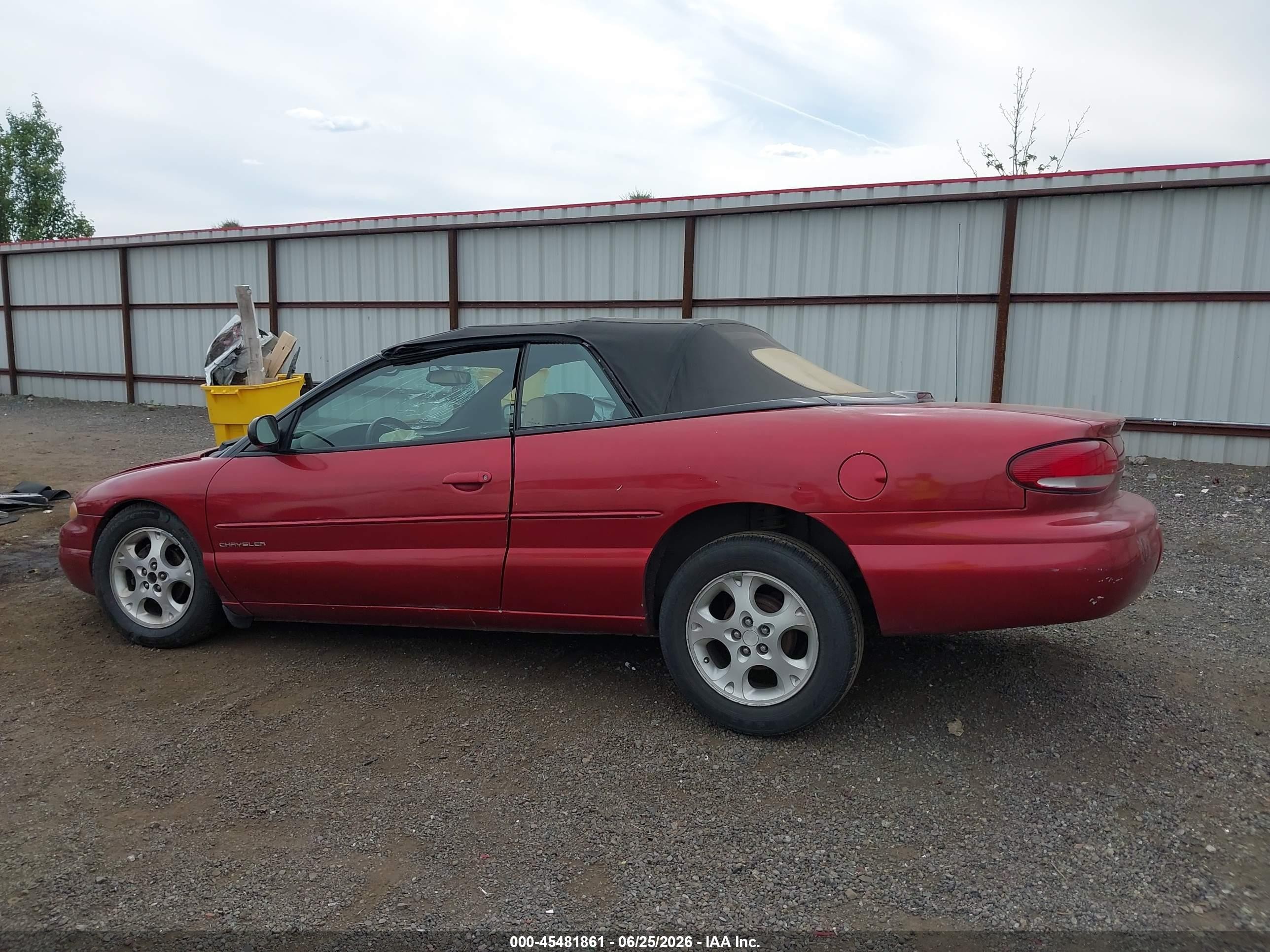 2000 Chrysler Sebring Jxi Red vin: 3C3EL55HXYT248686