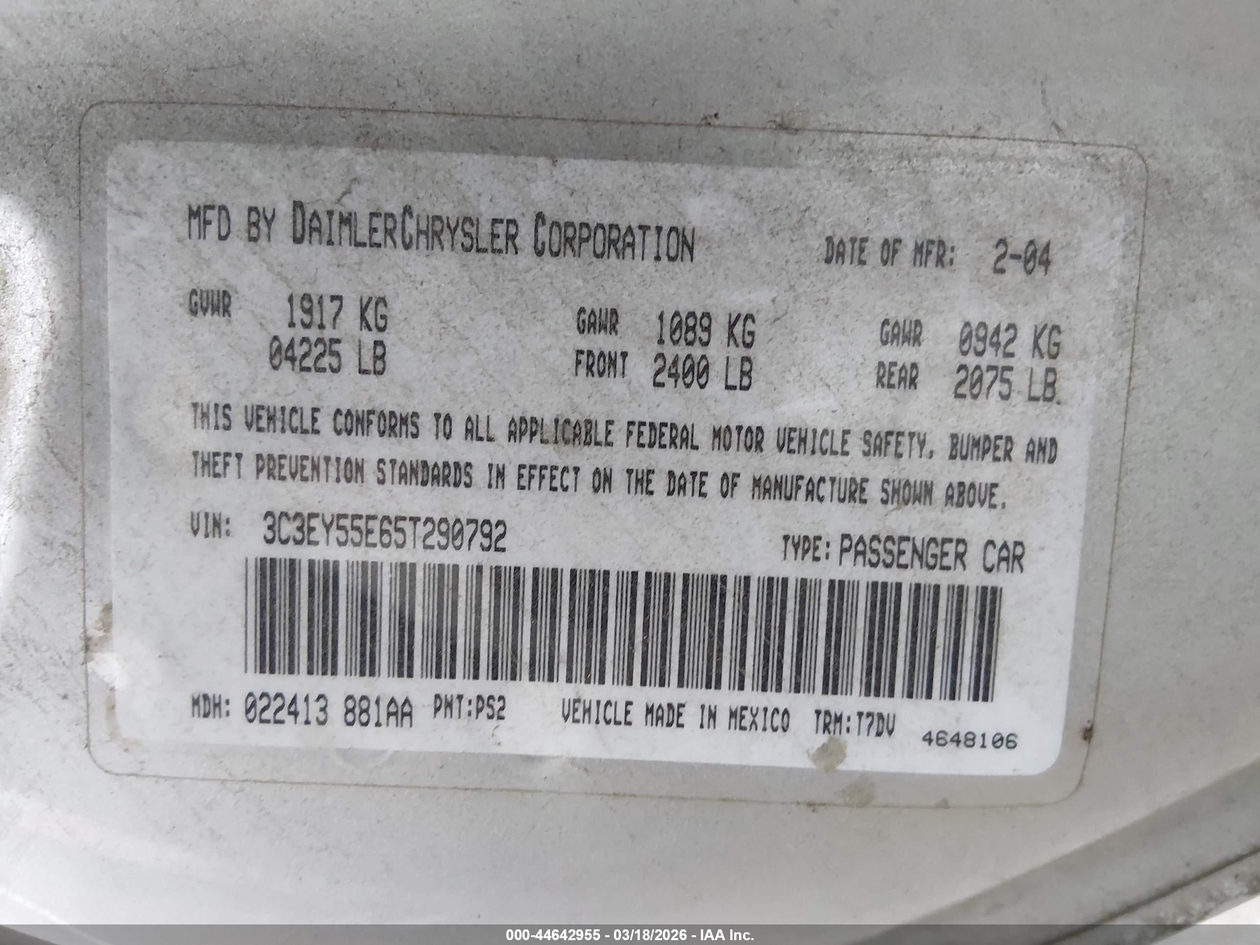 2005 Chrysler Pt Cruiser Touring Серебряный vin: 3C3EY55E65T290792