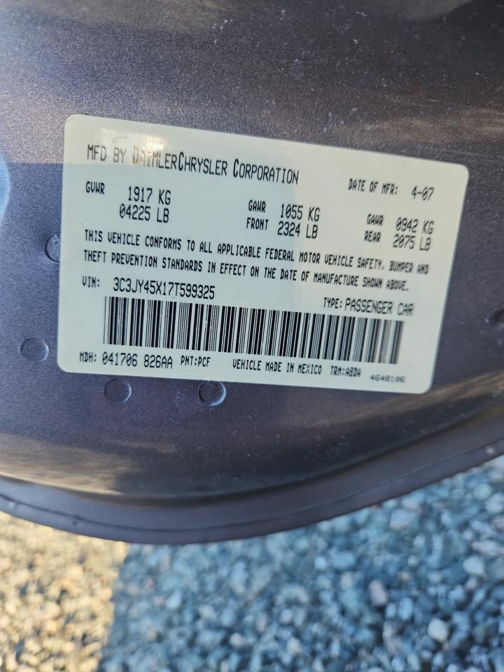 2007 Chrysler Pt Cruiser Silver vin: 3C3JY45X17T599325