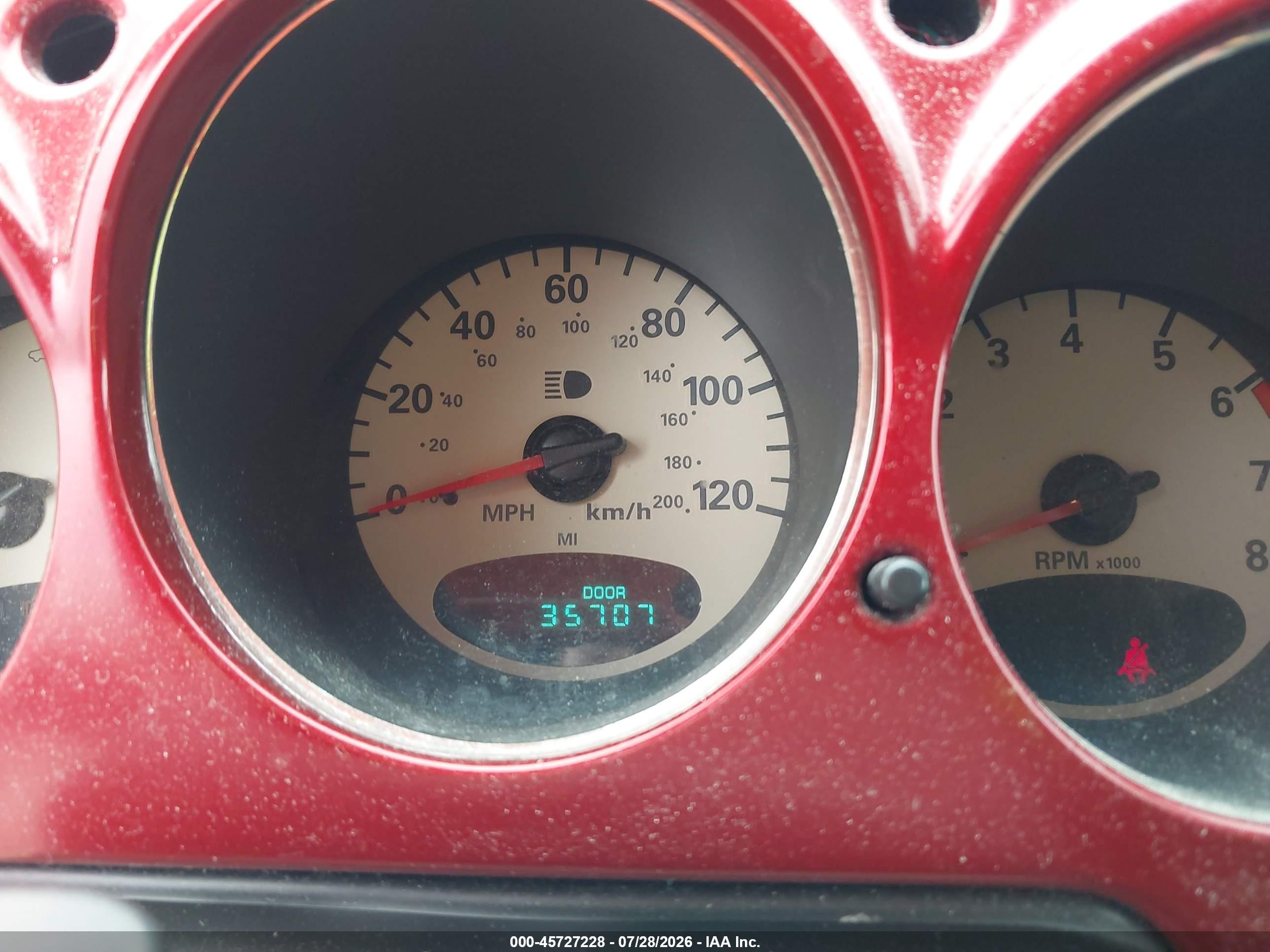 2001 Chrysler Pt Cruiser   Red vin: 3C4FY4BB81T689346